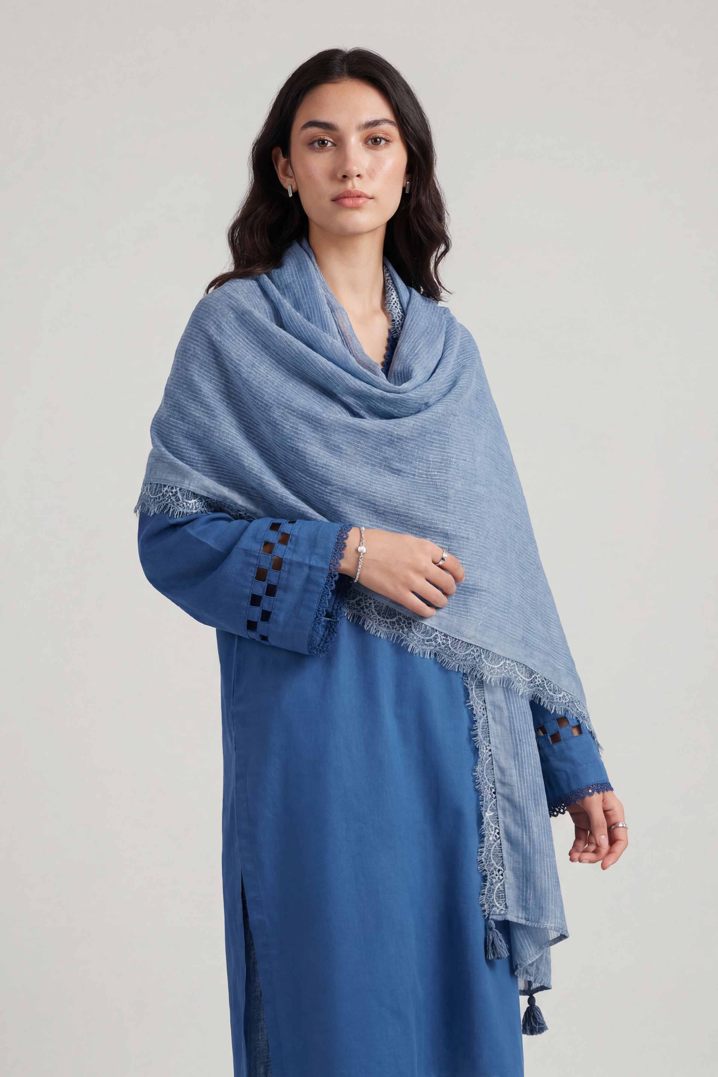 Blue Women Scarf - 72070974