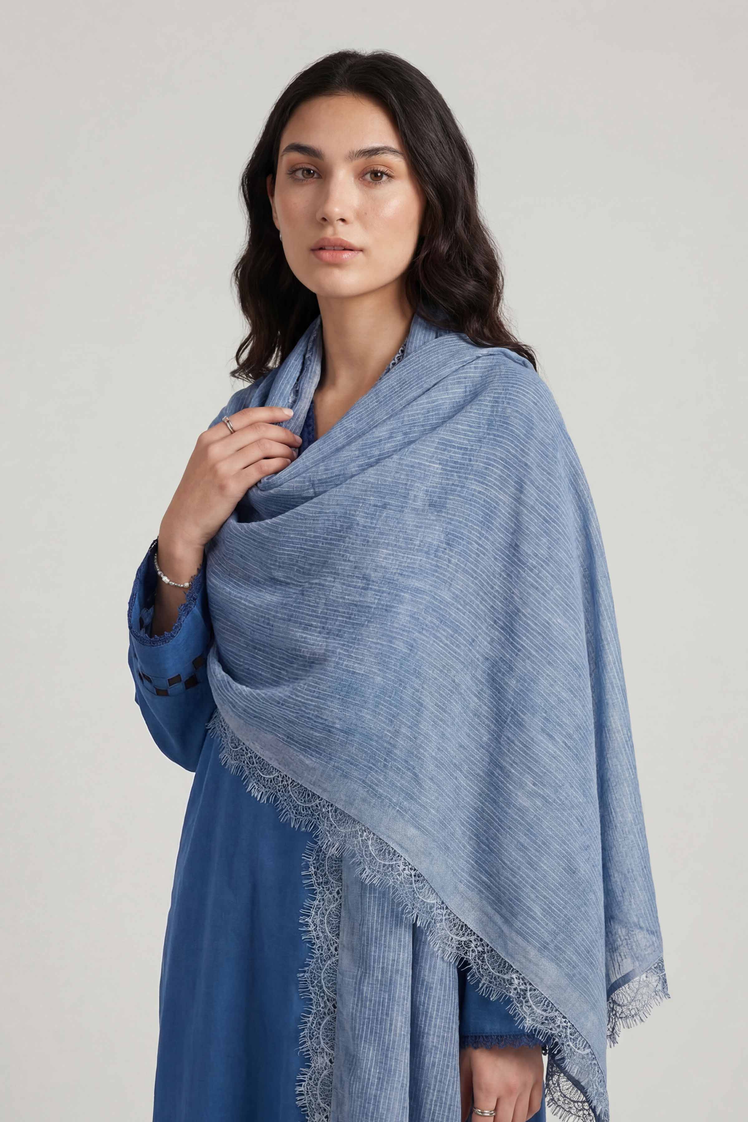 Blue Women Scarf - 72070974