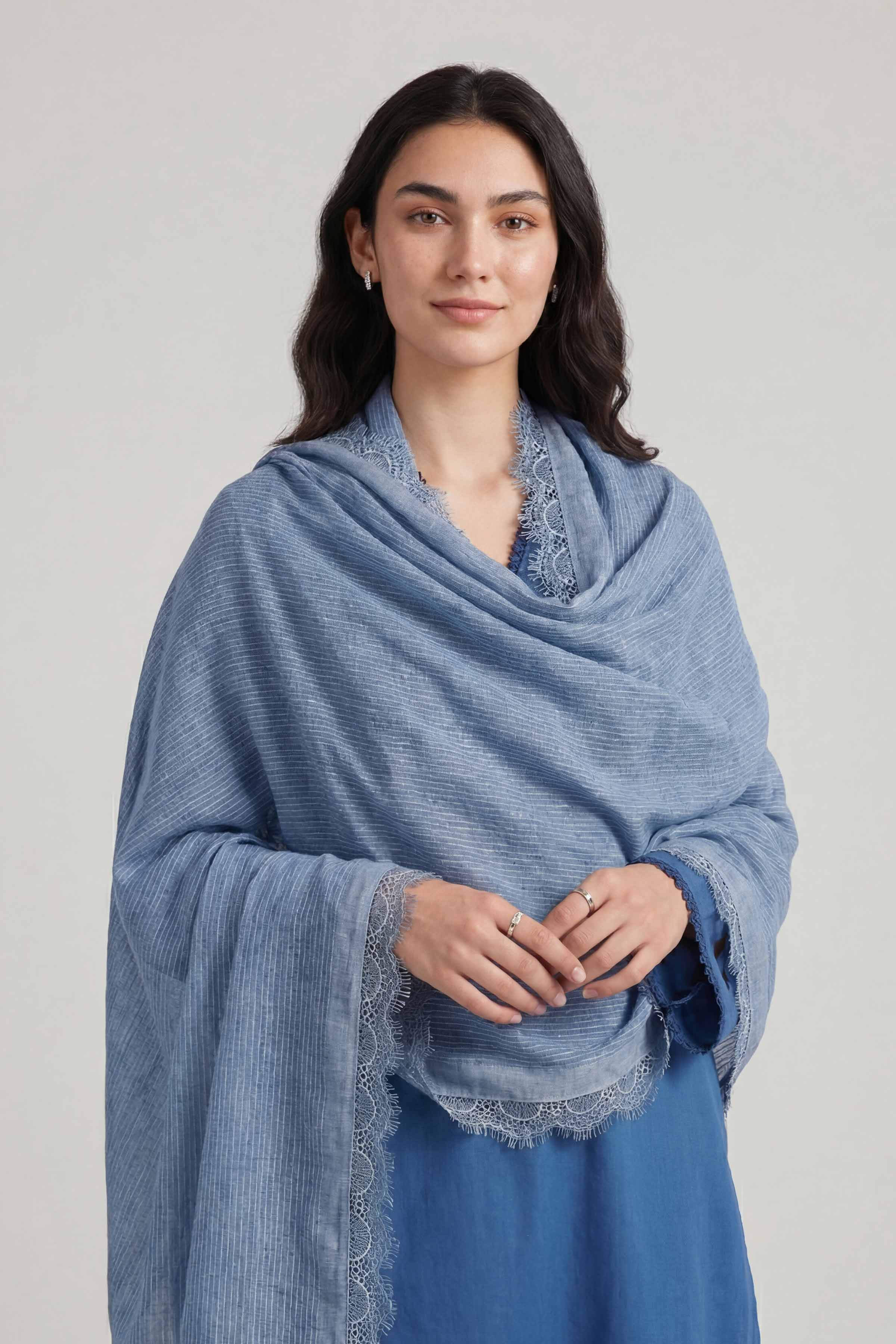 Blue Women Scarf - 72070974