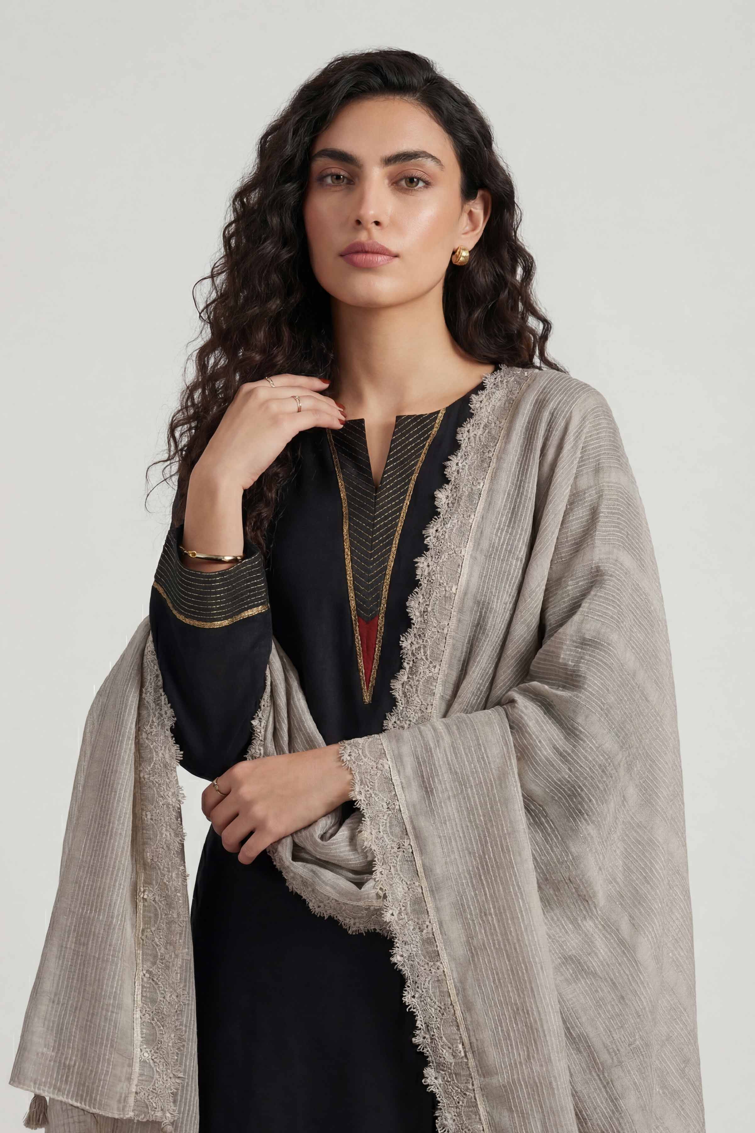 Grey Women Scarf - 72070975