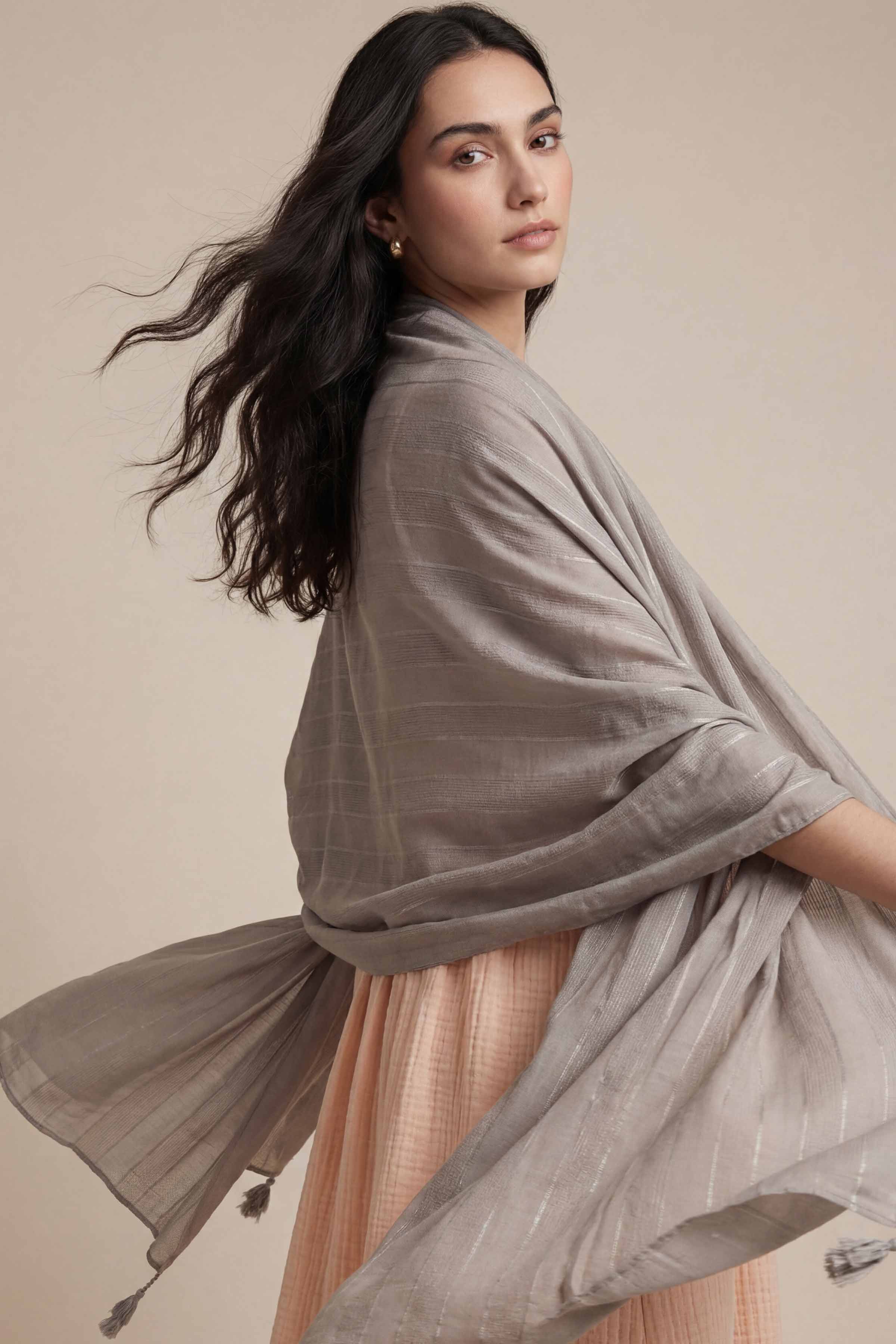 Grey Women Scarf - 72070976