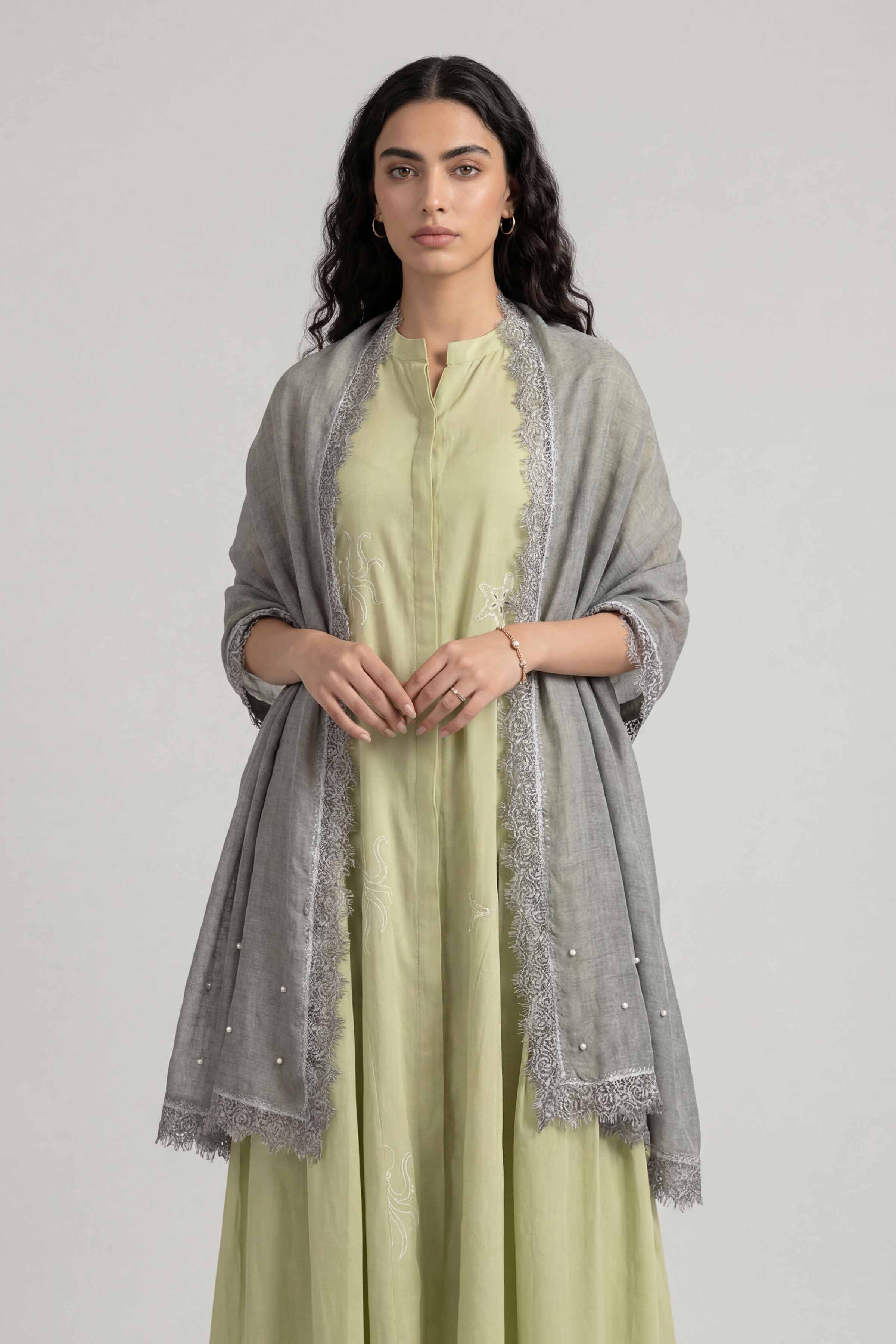 Grey Women Scarf - 72070979