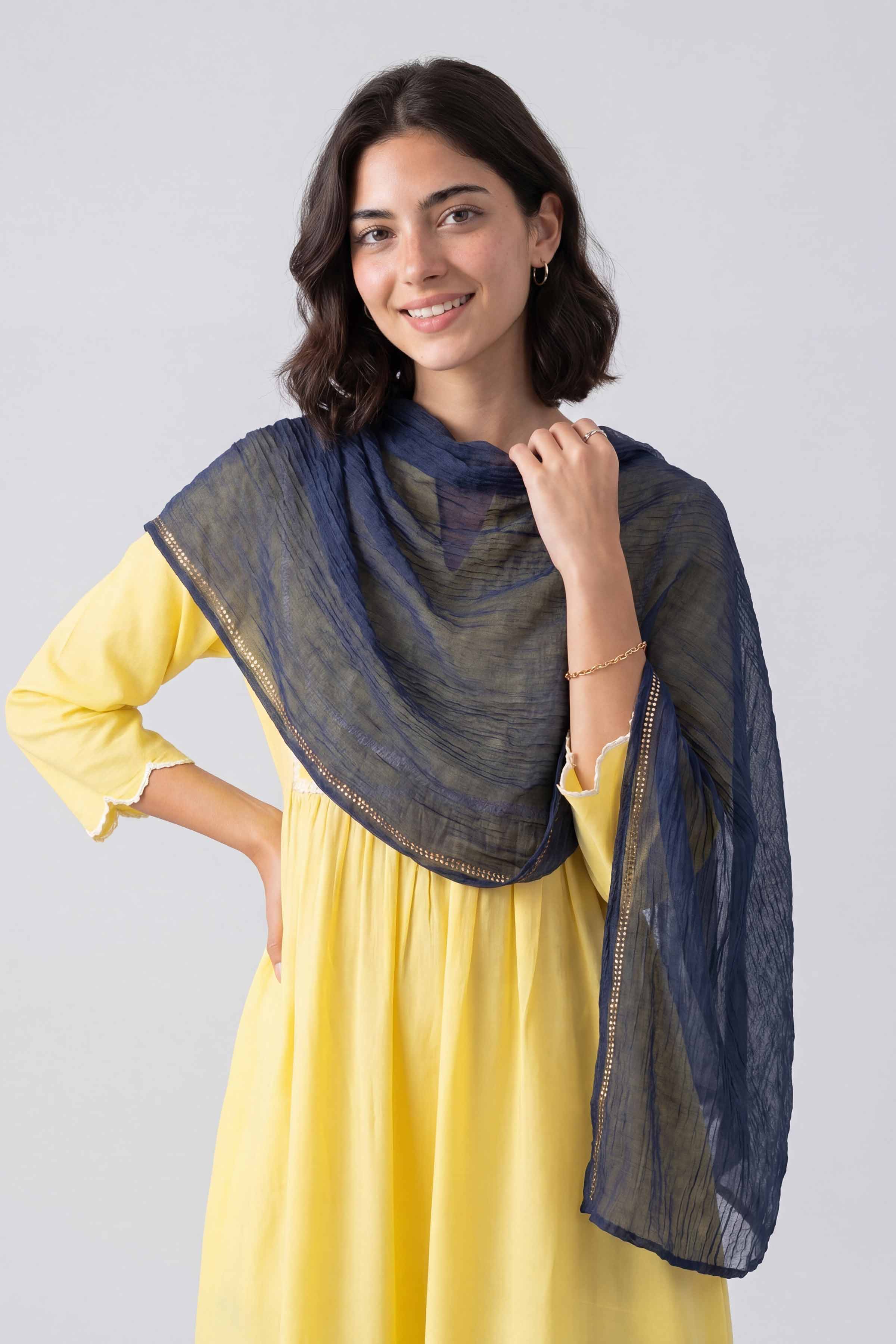 Navy Women Scarf - 448202121