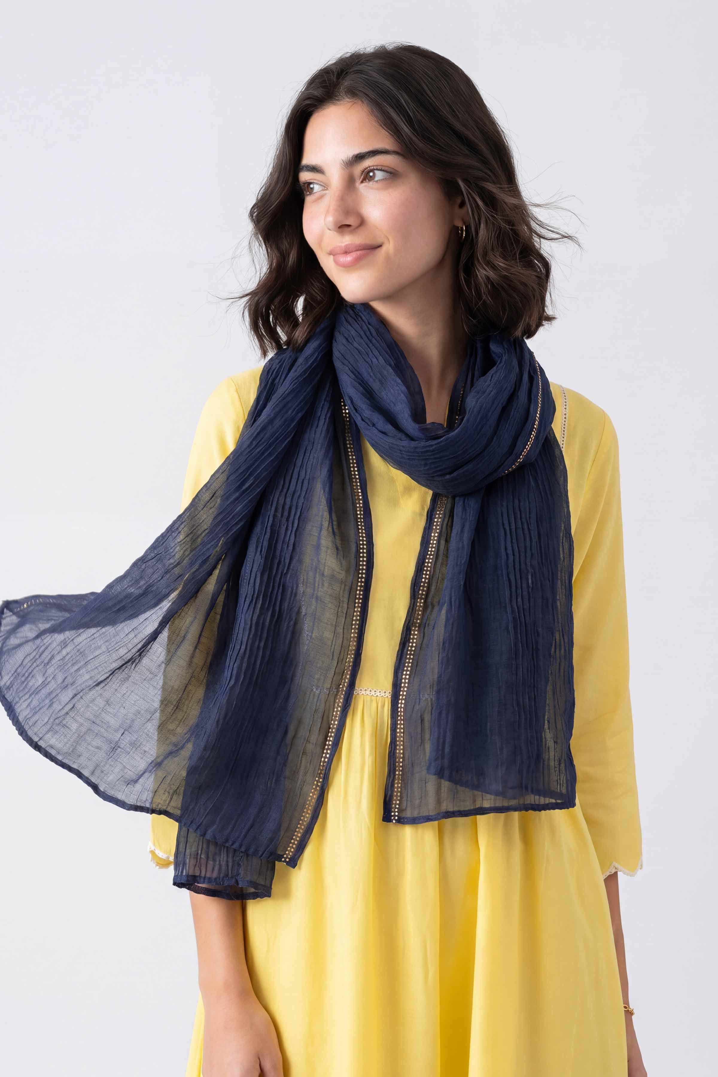 Navy Women Scarf - 448202121