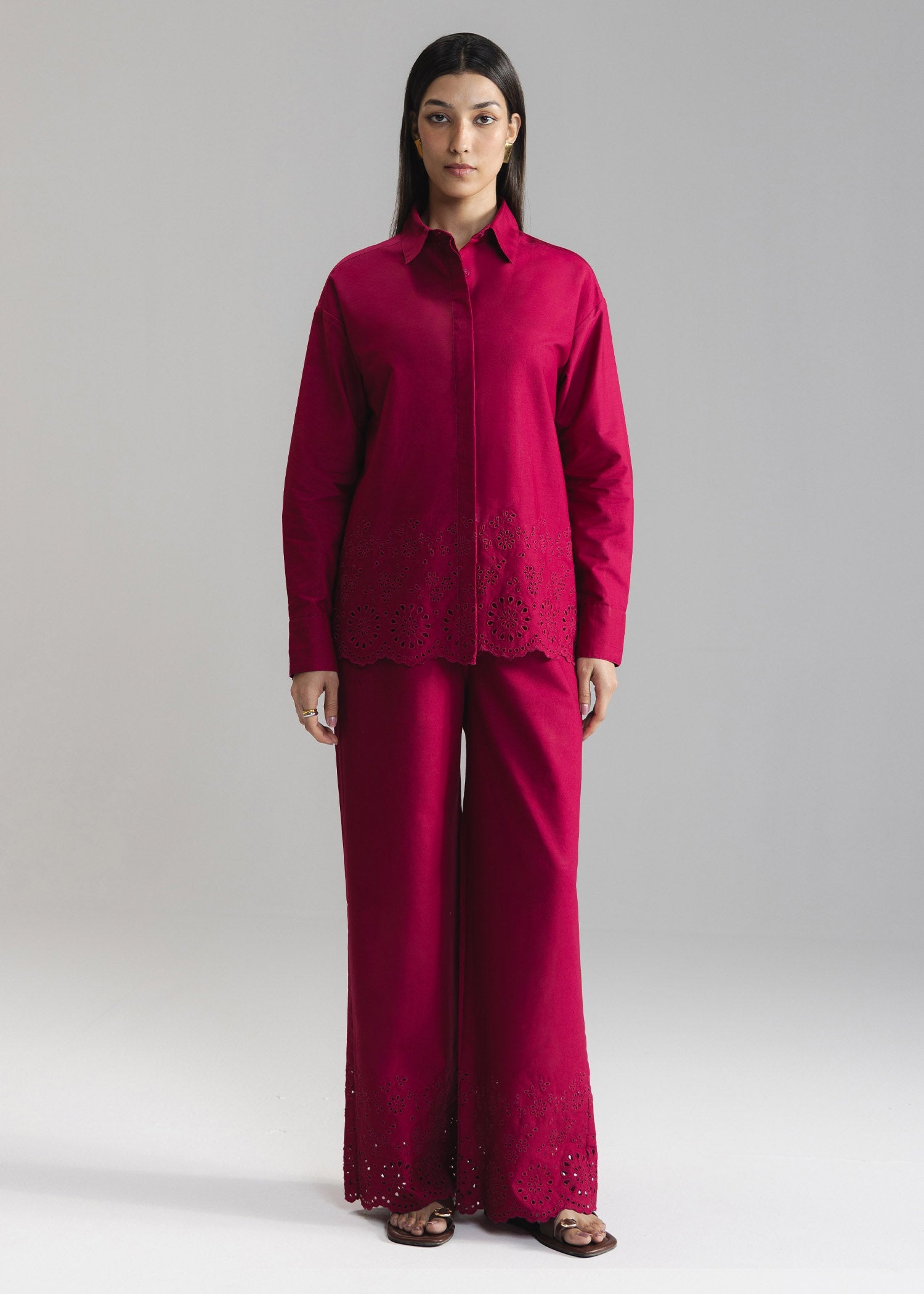 Schiffli Wide Leg Pant- WS26-24