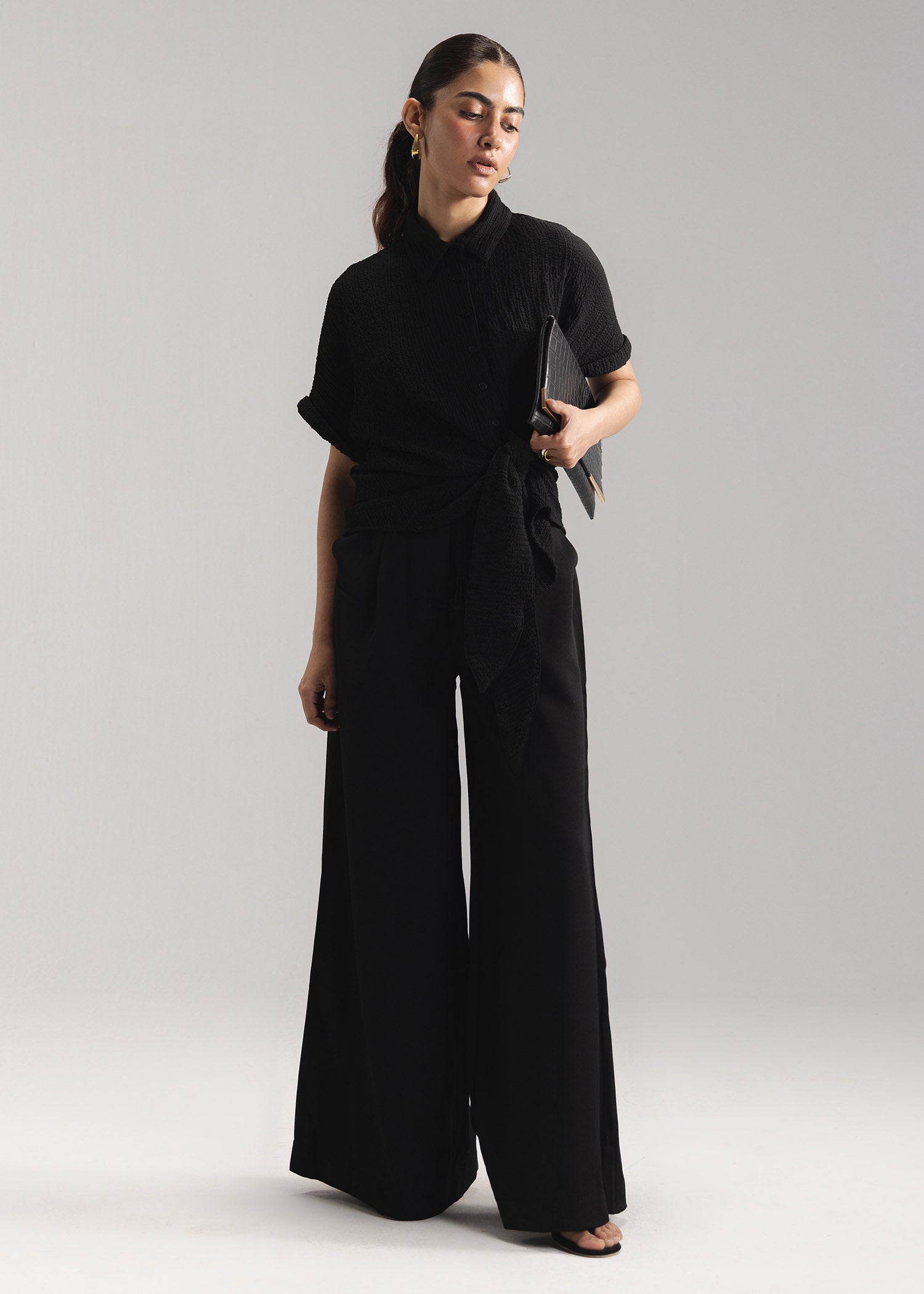 Loose Tie-Front Shirt- WS26-155