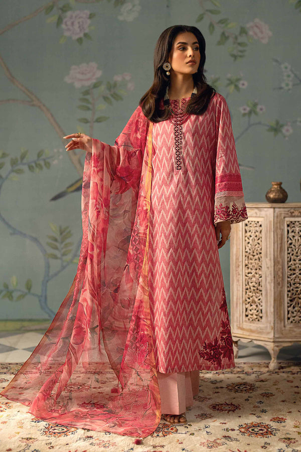 3 Piece - Printed Embroidered Suit - 42401379