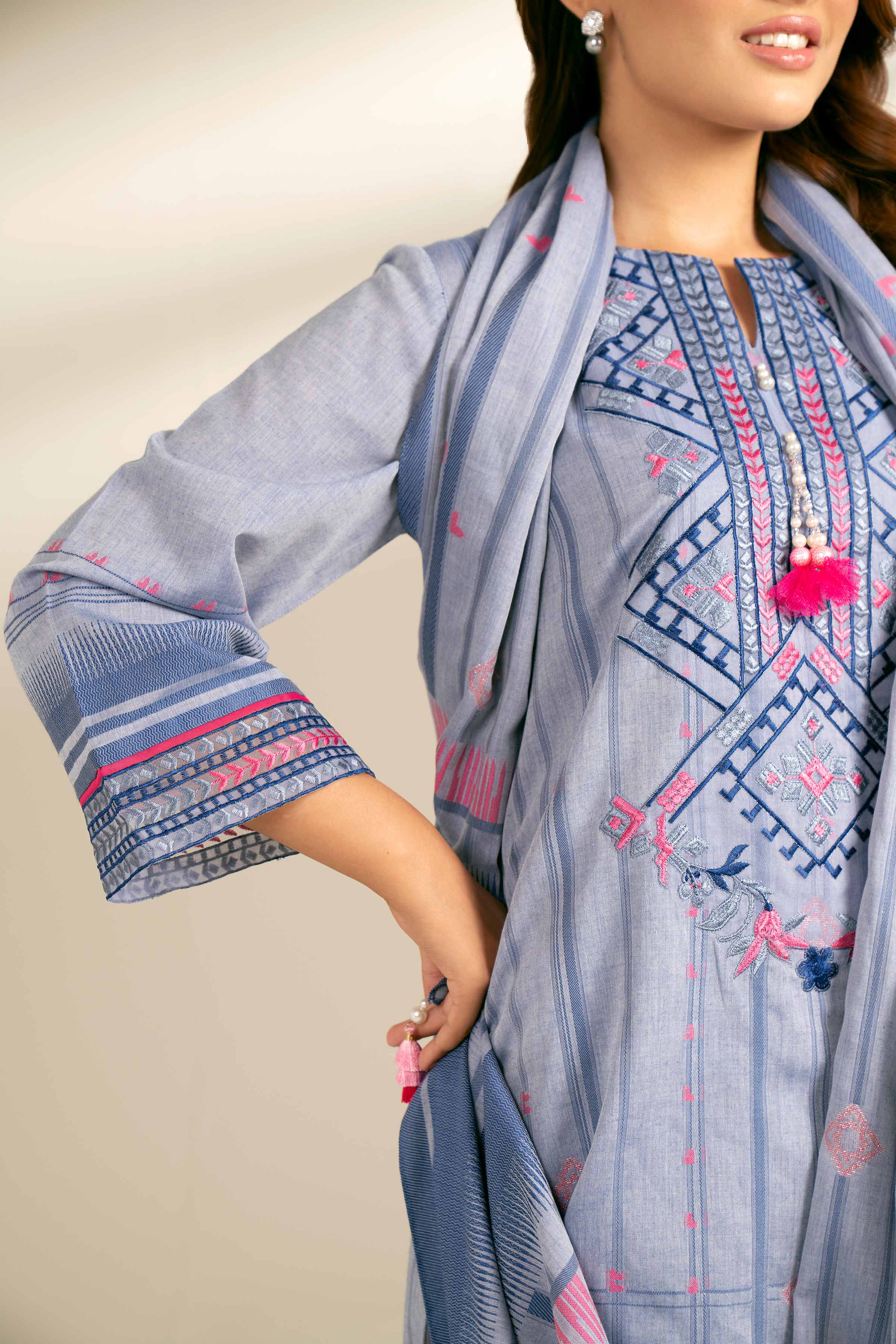 2 Piece - Jacquard Embroidered Suit - 42402159