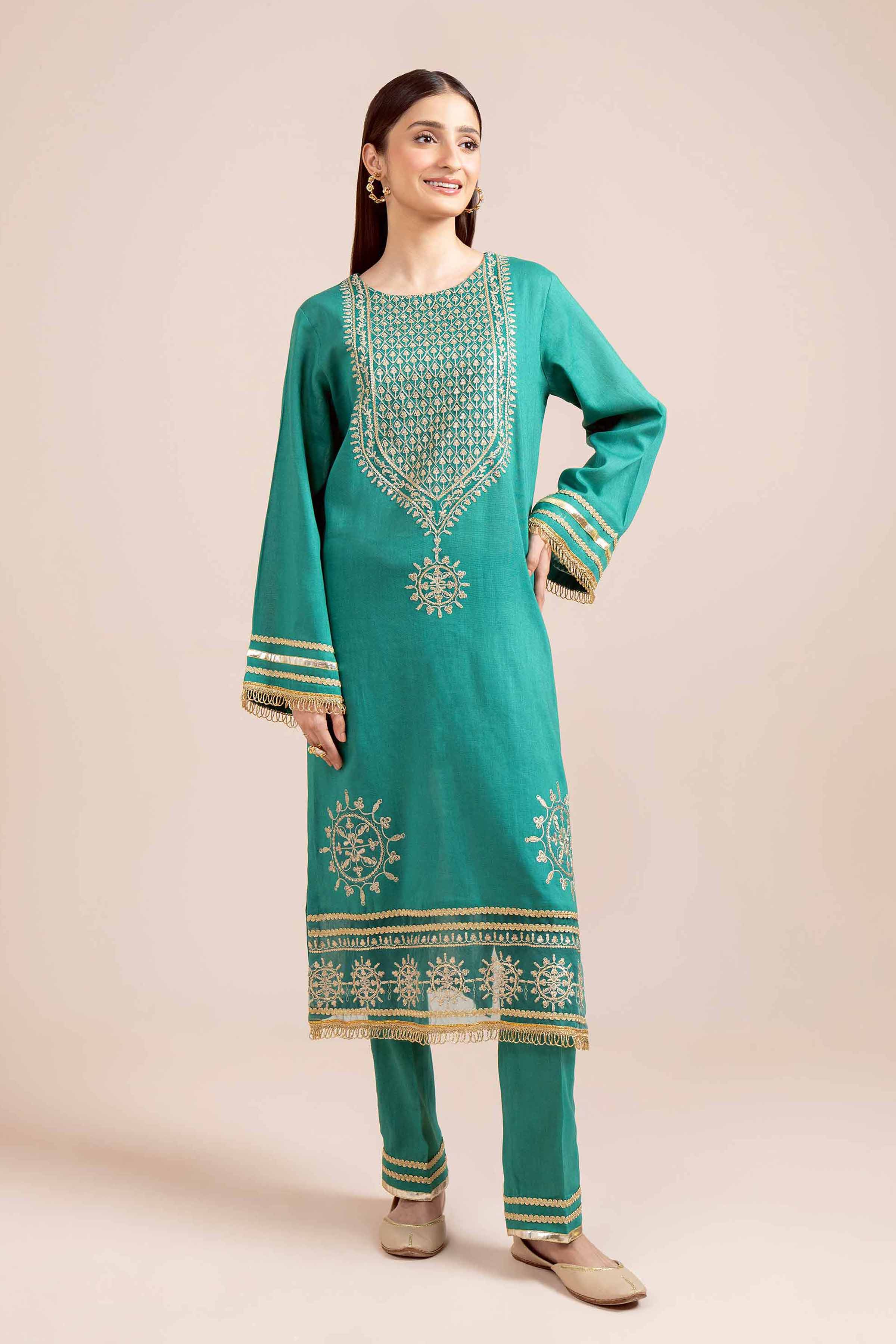 2 Piece - Dyed Embroidered Suit - 42404022
