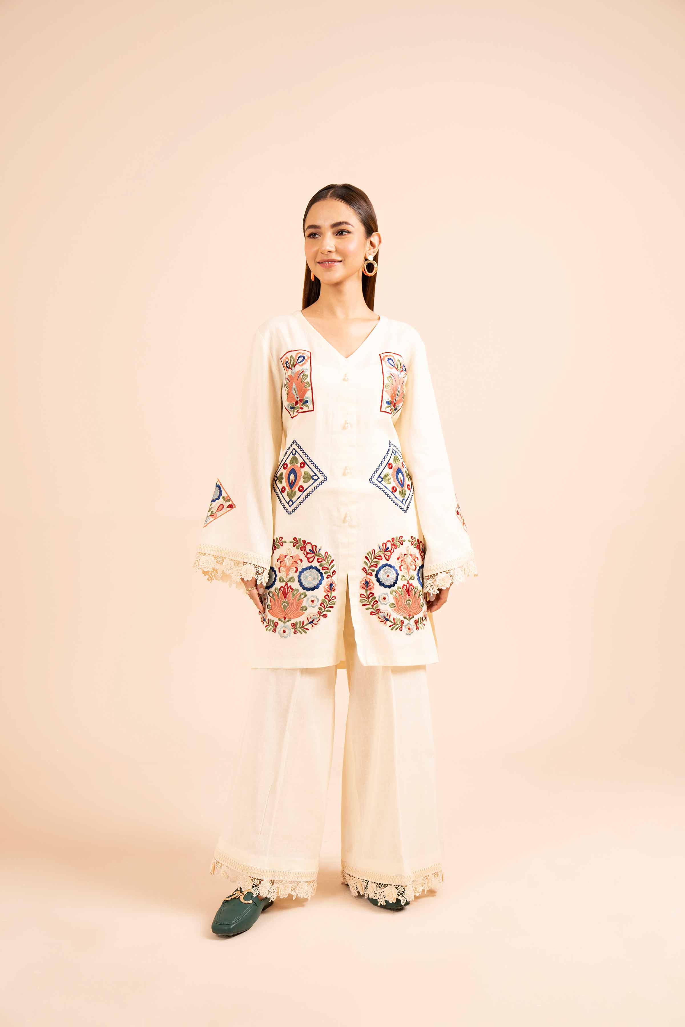 2 Piece - Dyed Embroidered Suit - 42404029