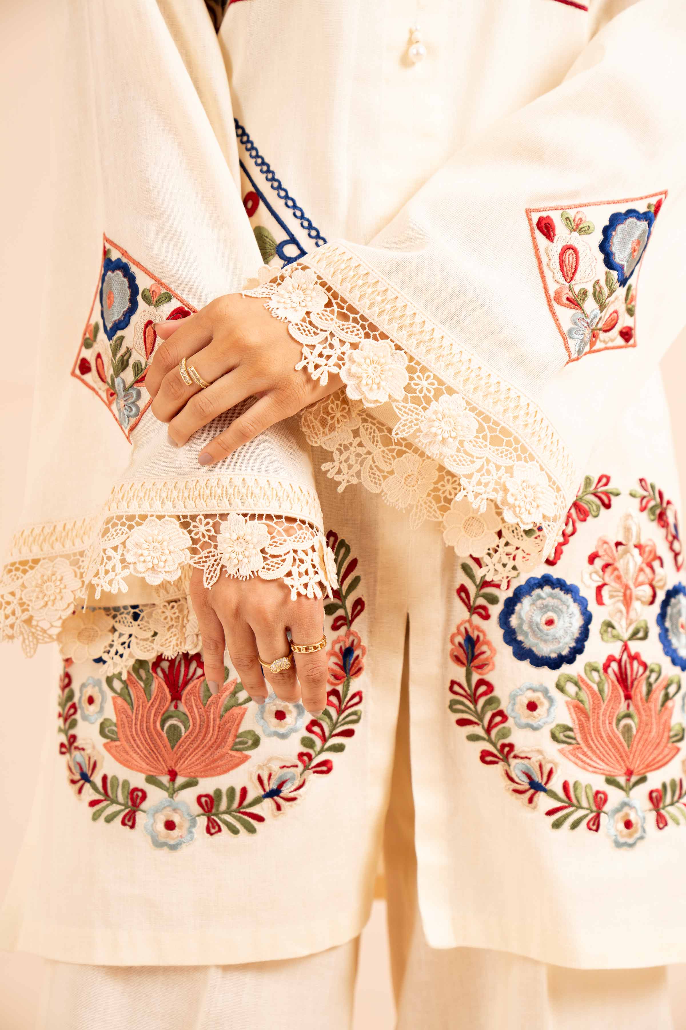 2 Piece - Dyed Embroidered Suit - 42404029