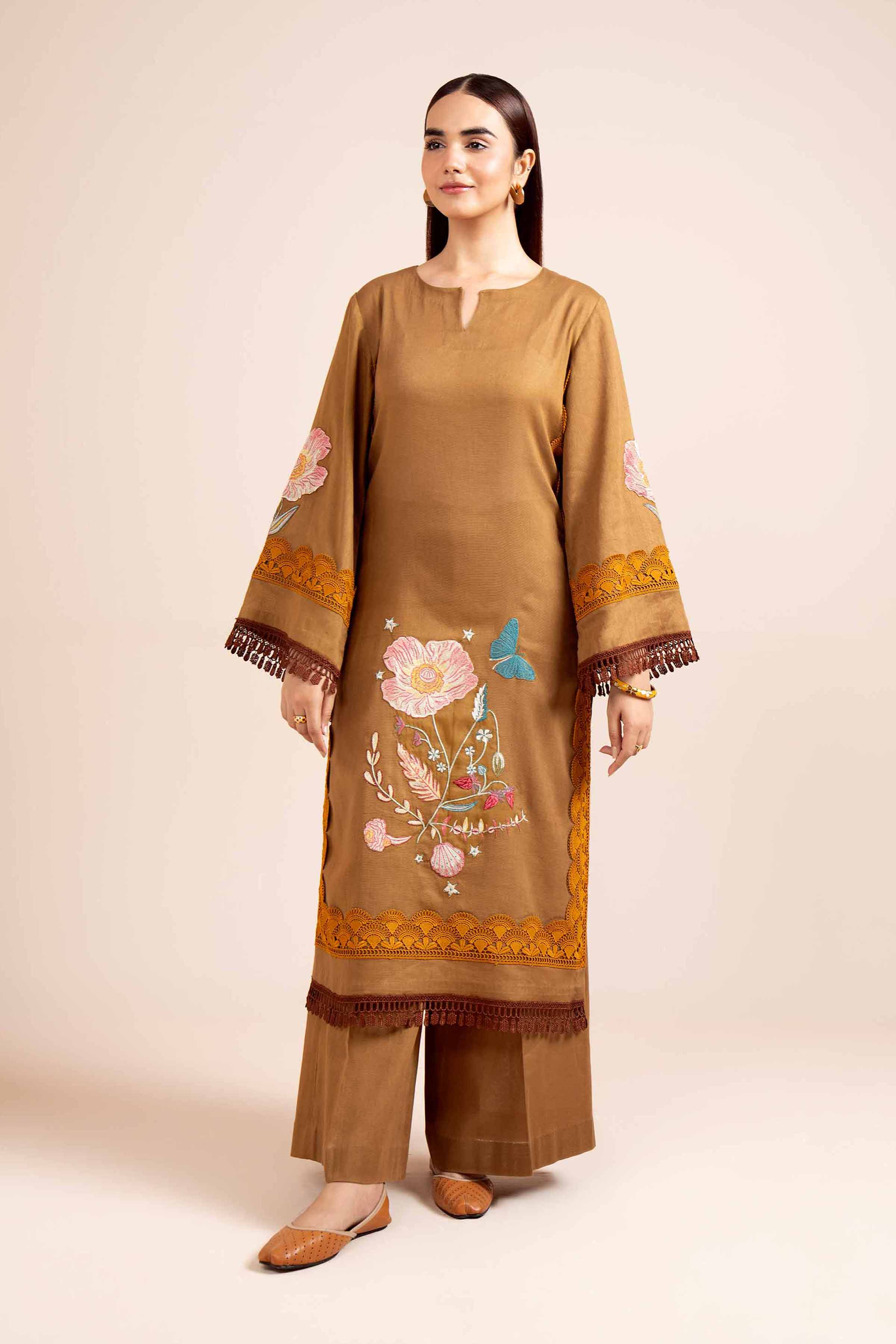 2 Piece - Dyed Embroidered Suit - 42404030