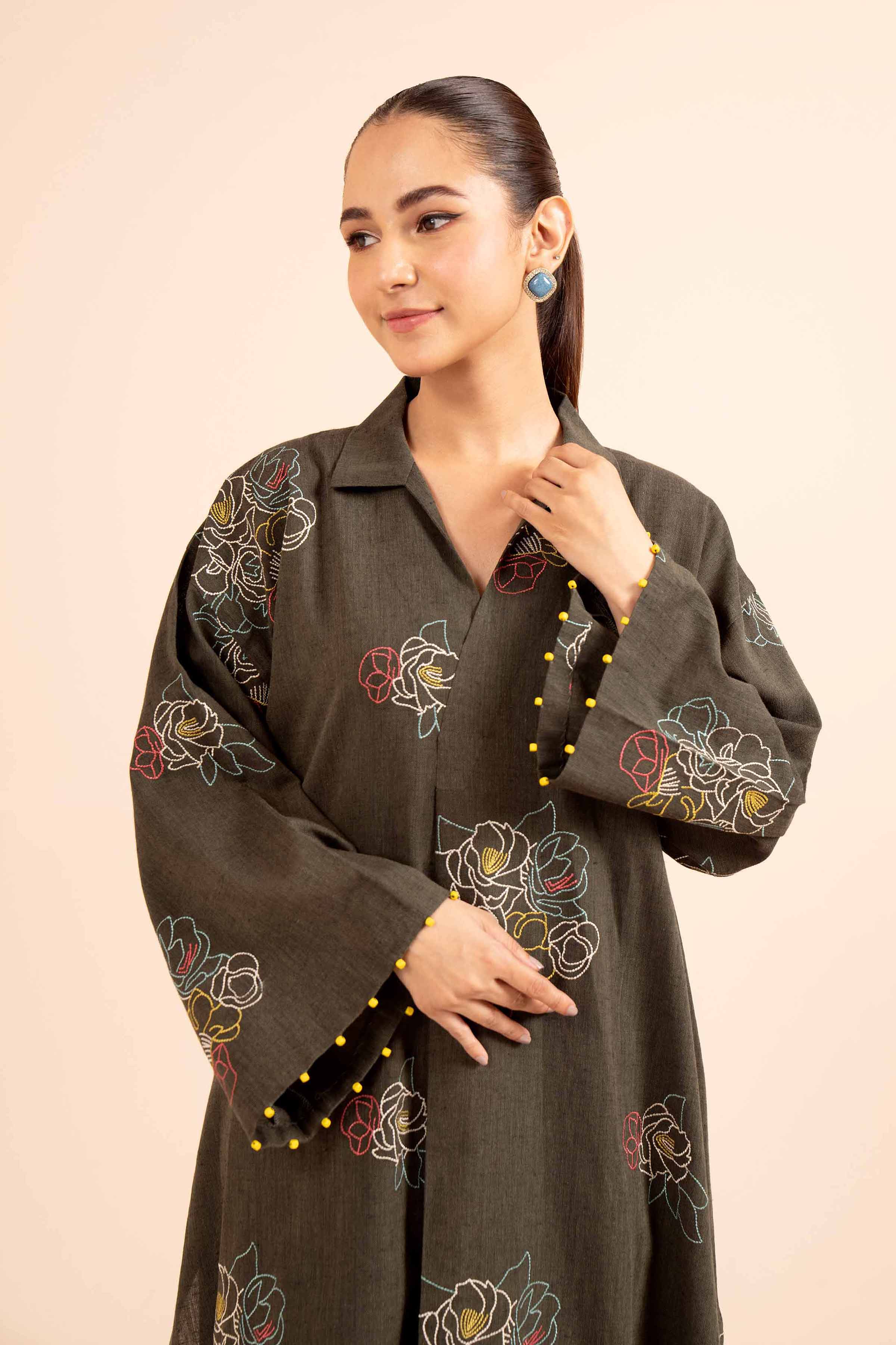 2 Piece - Dyed Embroidered Suit - 42404032