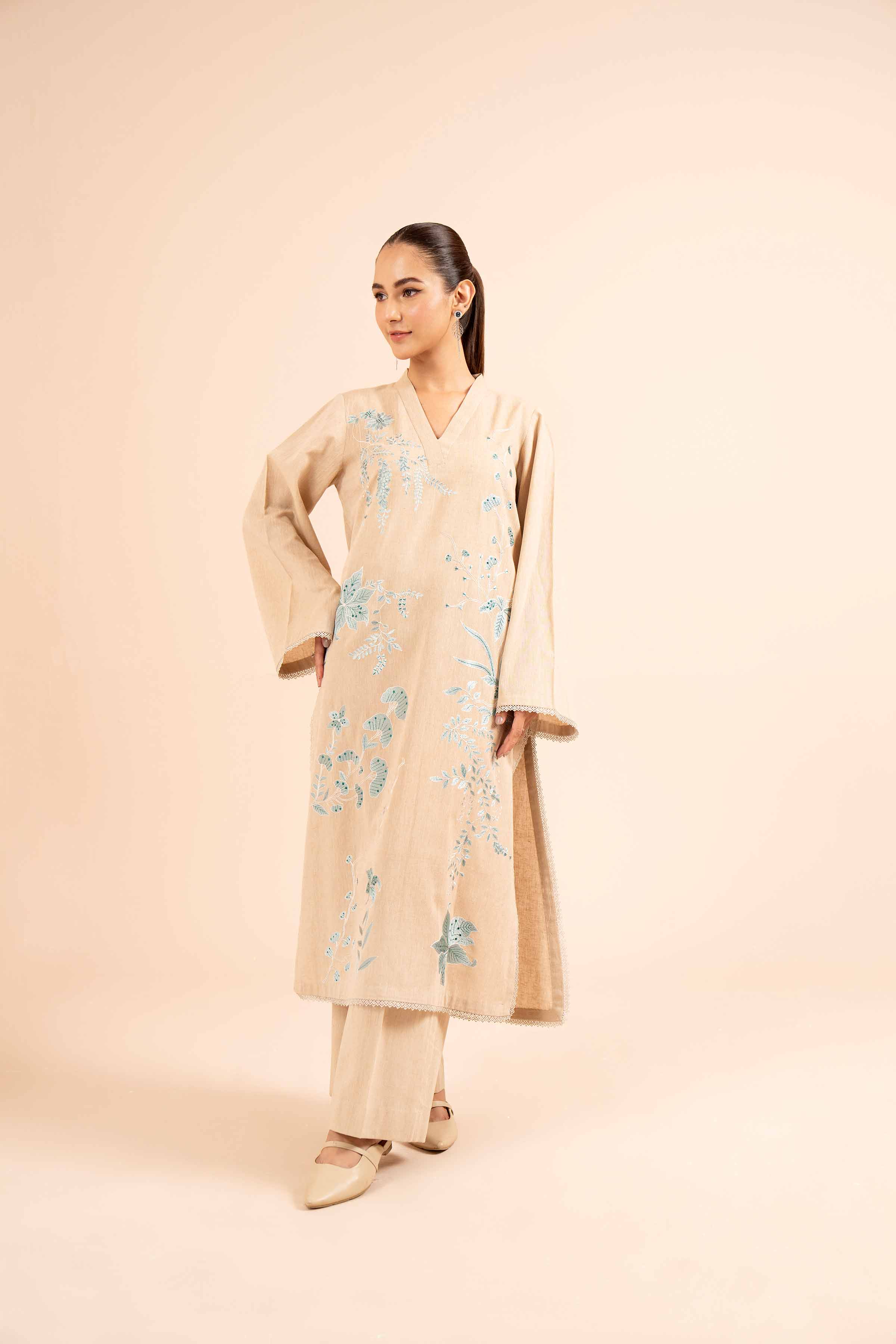 2 Piece - Dyed Embroidered Suit - 42404037