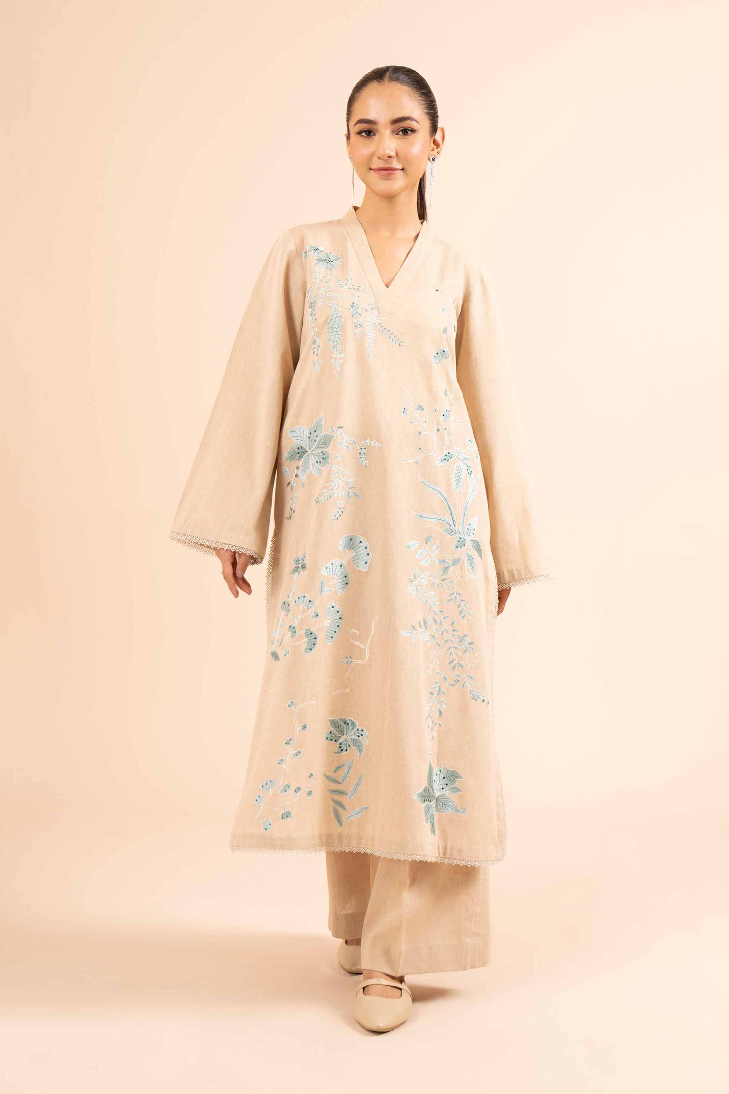 2 Piece - Dyed Embroidered Suit - 42404037