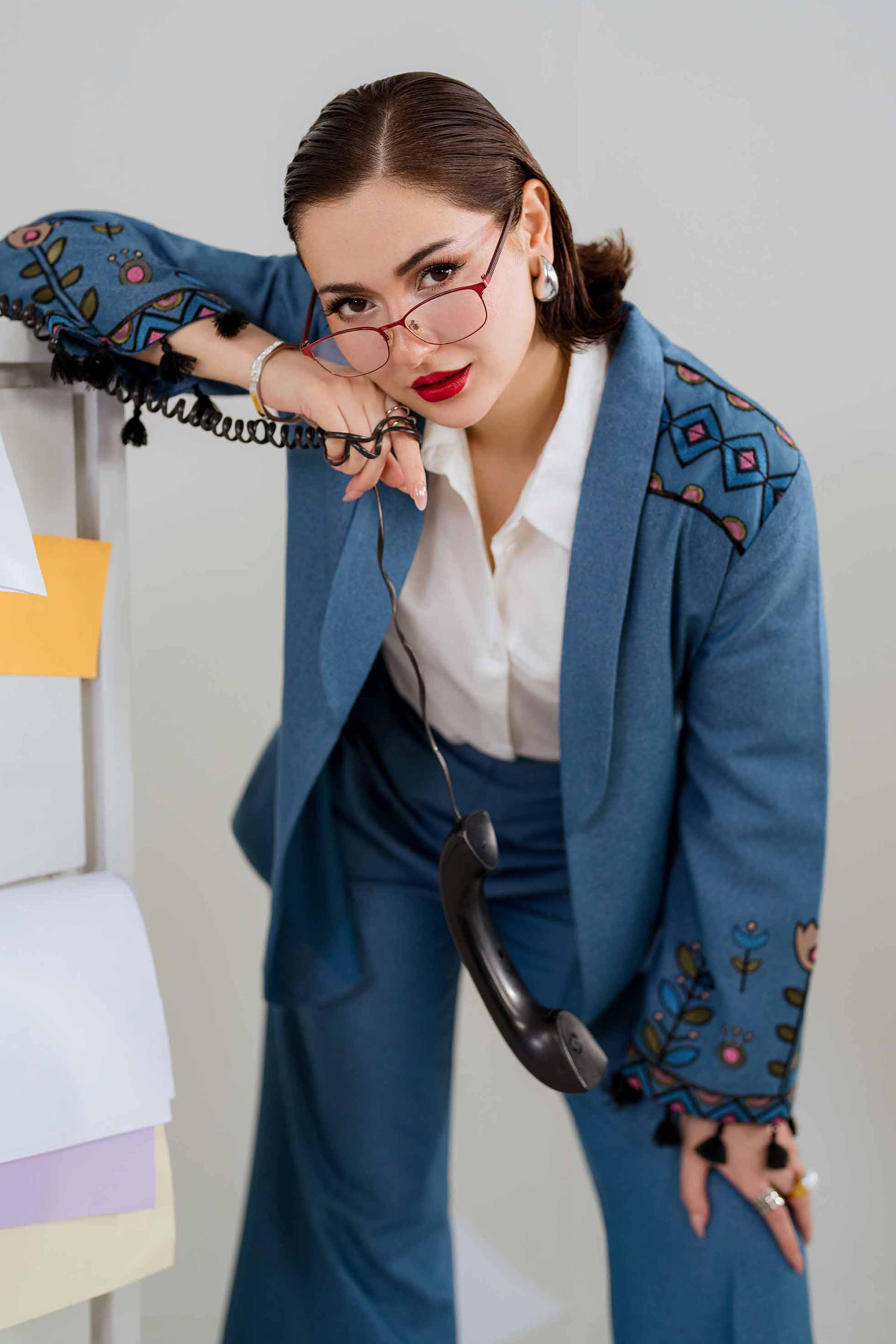 2 Piece - Dyed Embroidered Suit - 42404045