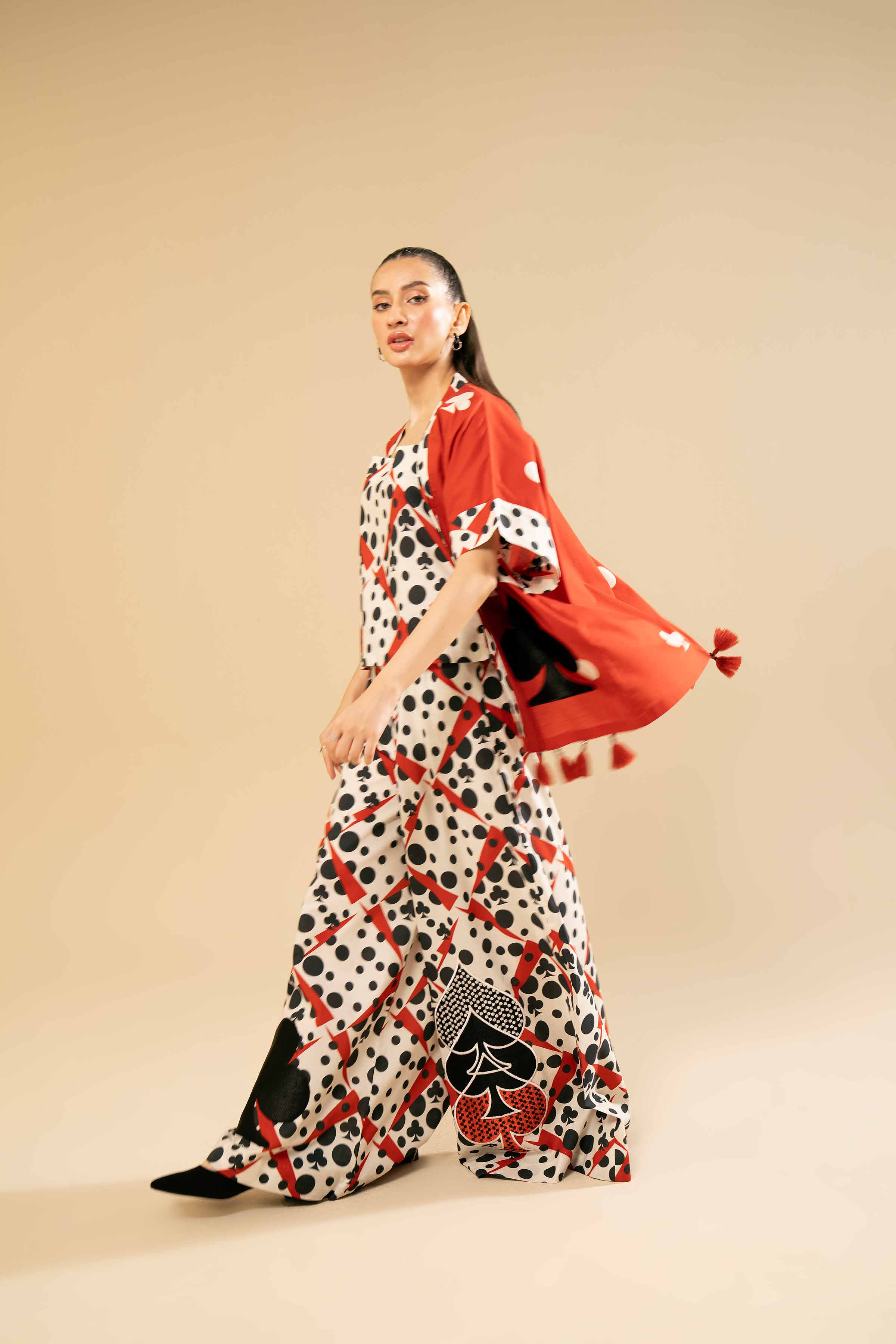 2 Piece - Printed Embroidered Suit - 42404052