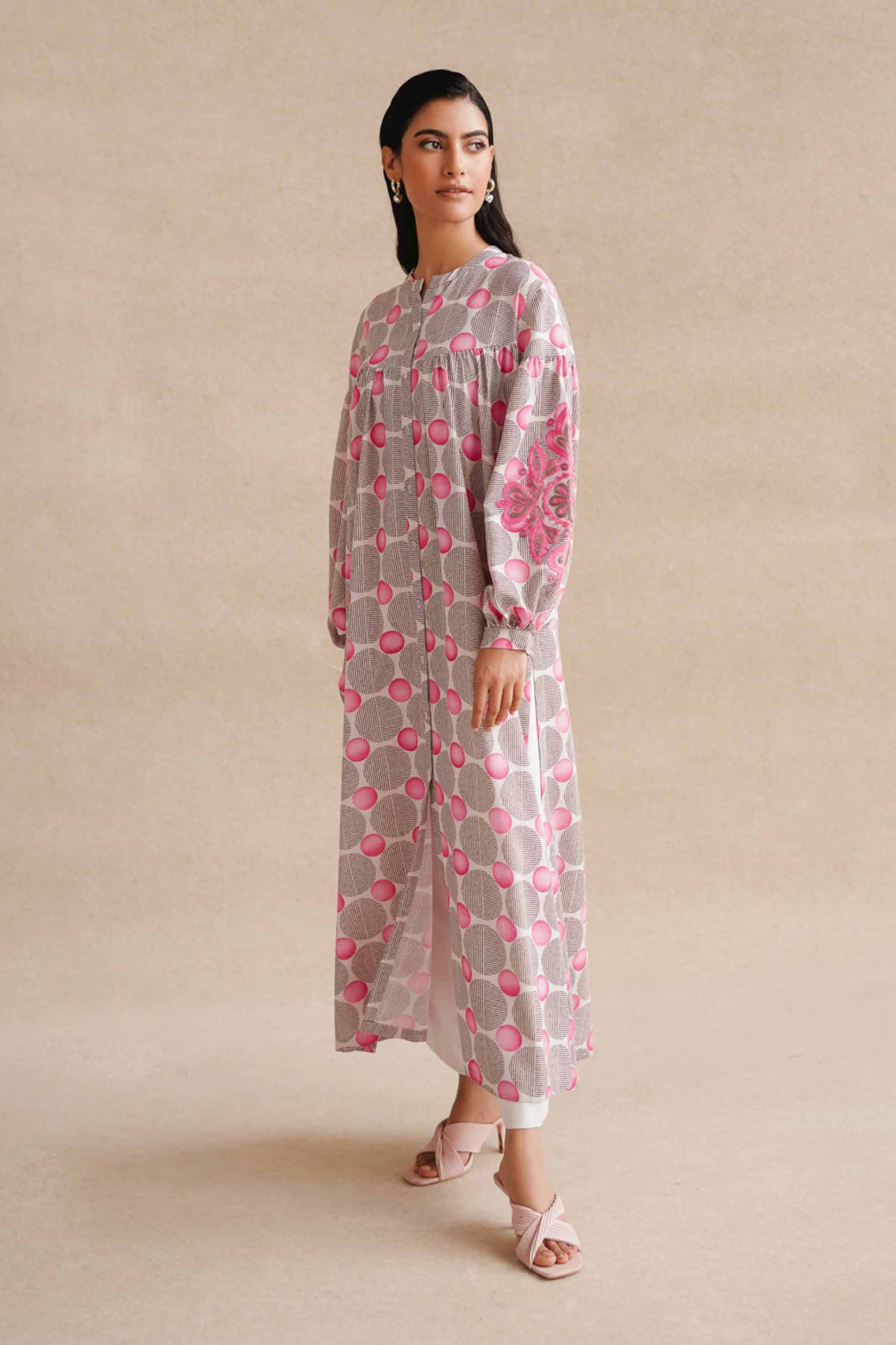 2 Piece - Printed Embroidered Suit - 42404070