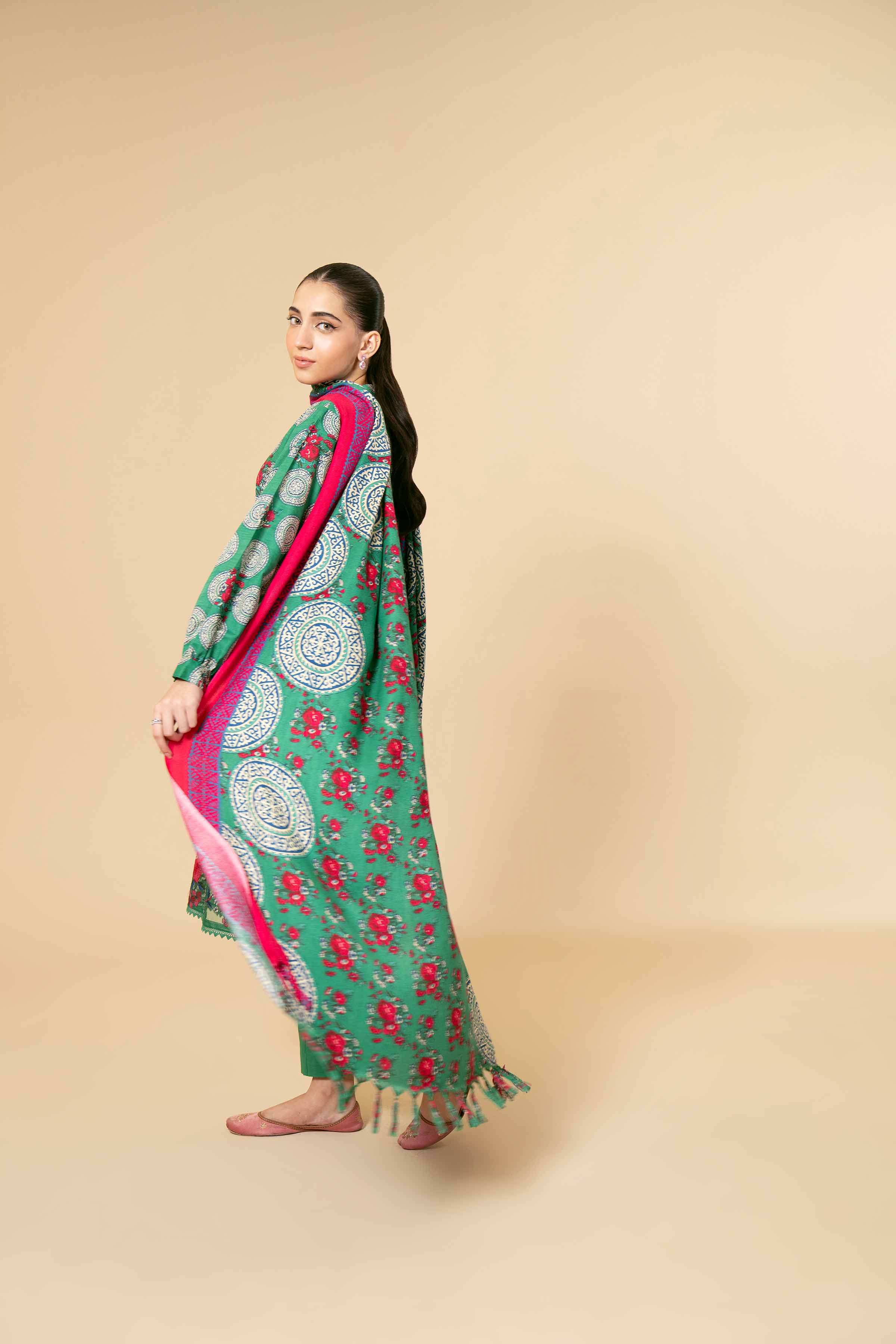 3 Piece - Printed Embroidered Suit - 42404180