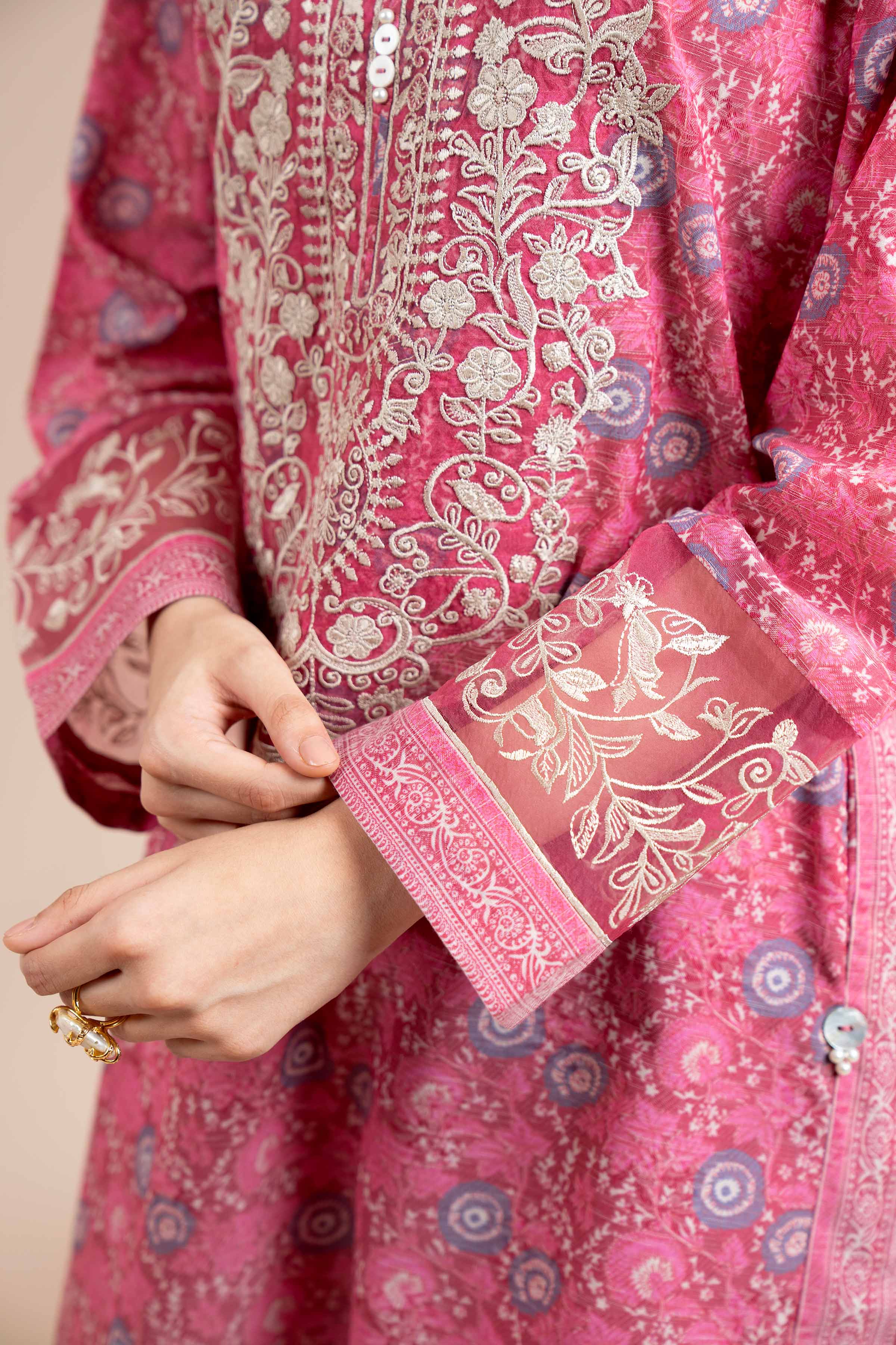 2 Piece - Digital Printed Embroidered Suit - 42404434