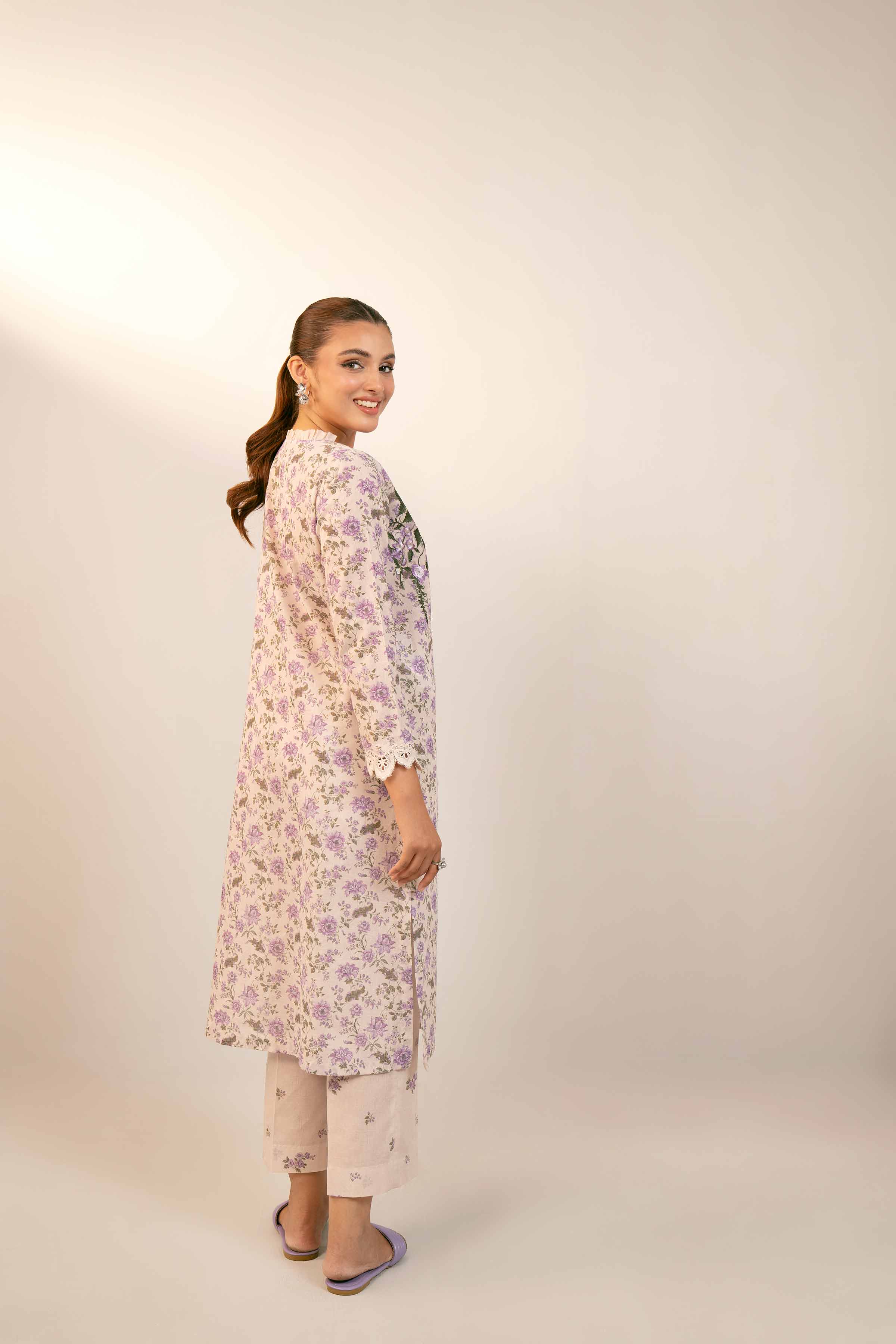 2 Piece - Digital Printed Embroidered Suit - 42404436