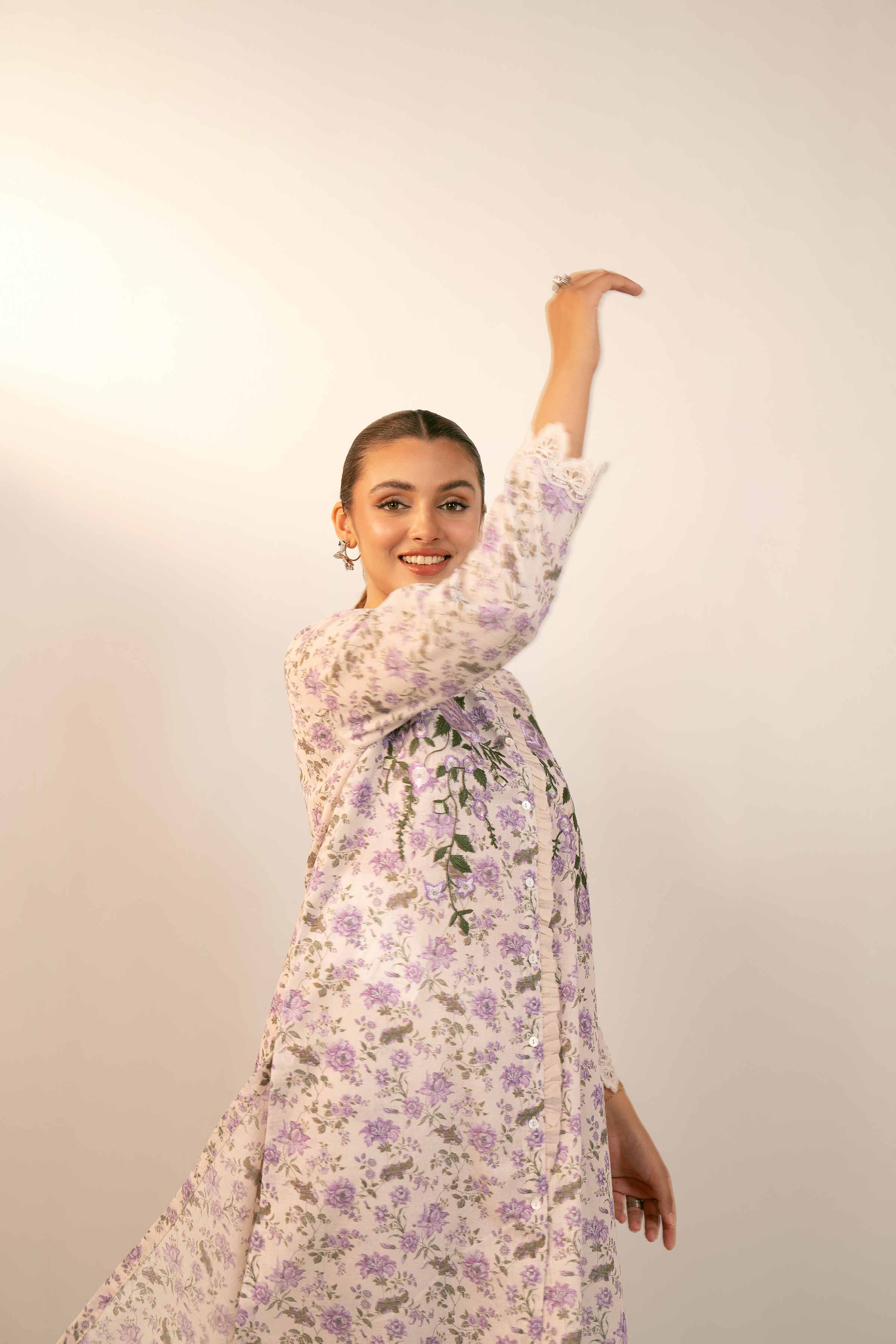 2 Piece - Digital Printed Embroidered Suit - 42404436