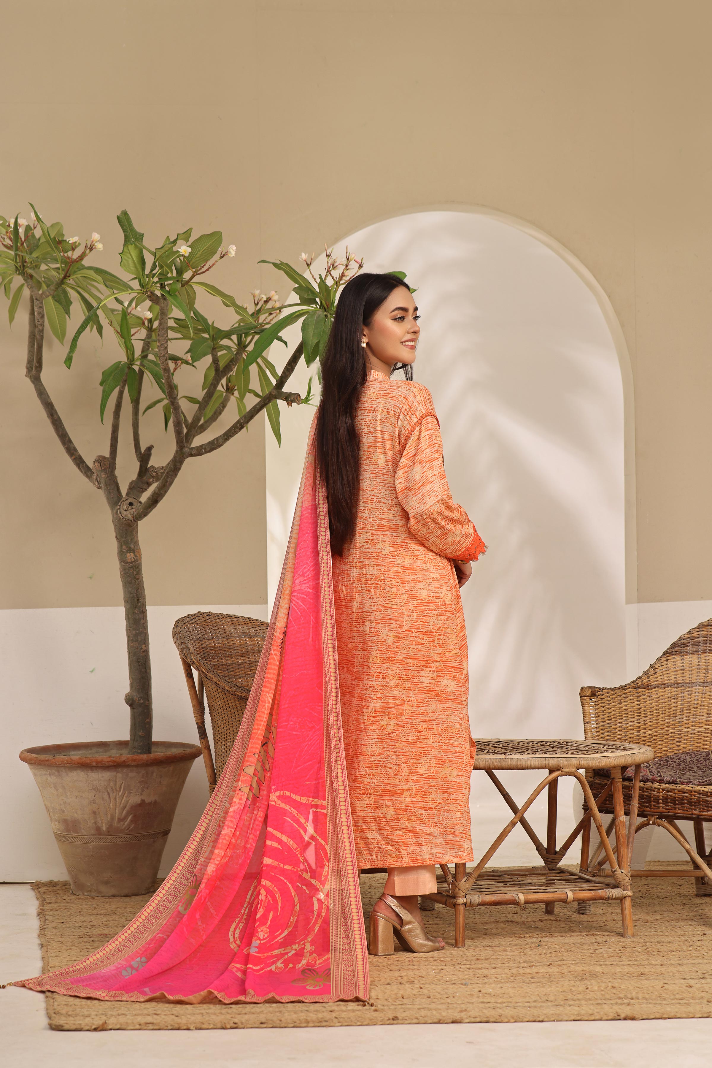 3 Piece - Printed Embroidered Suit - 42404468