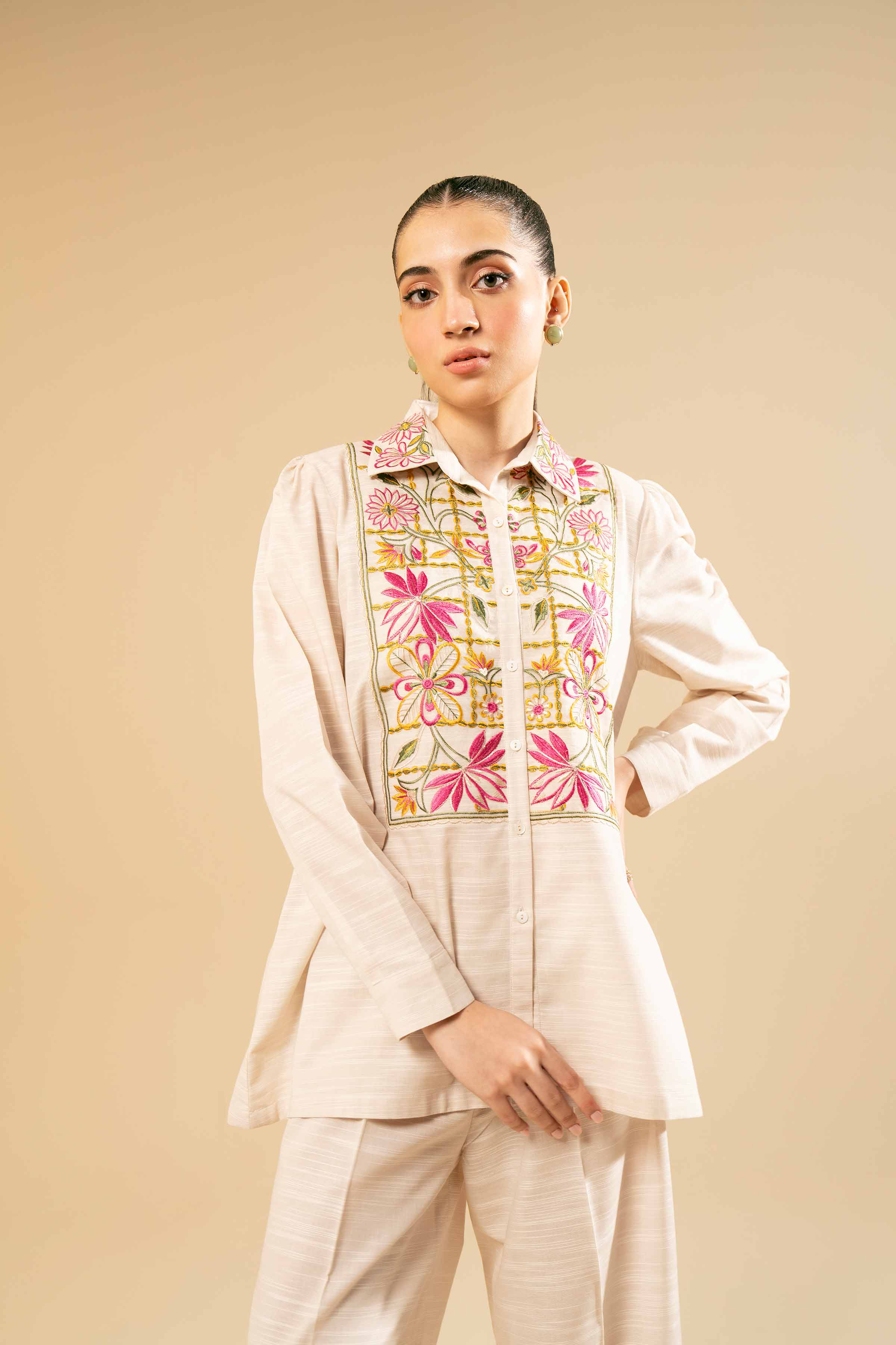 2 Piece - Dyed Embroidered Suit - 42404544