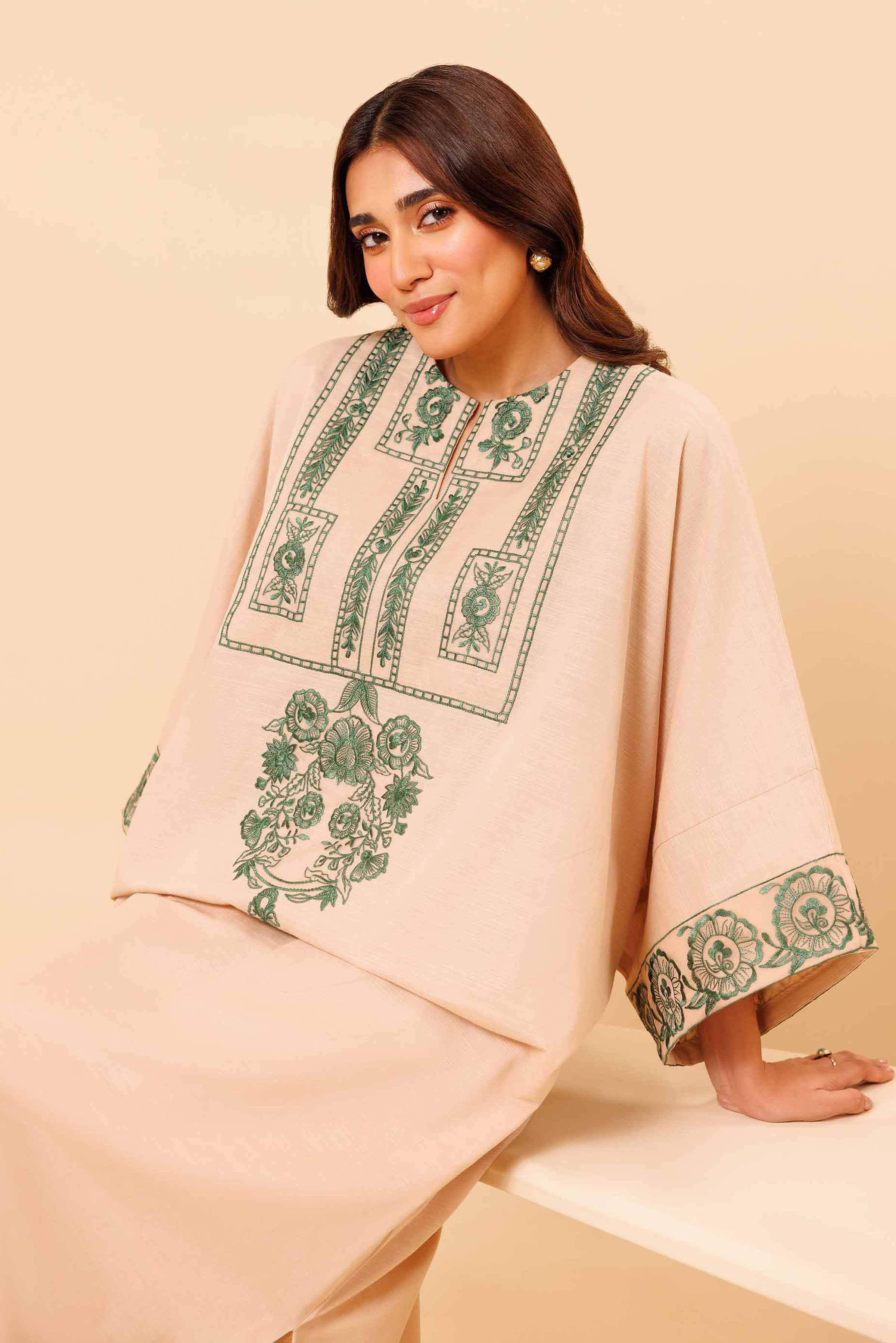 2 Piece - Dyed Embroidered Suit - 42404550