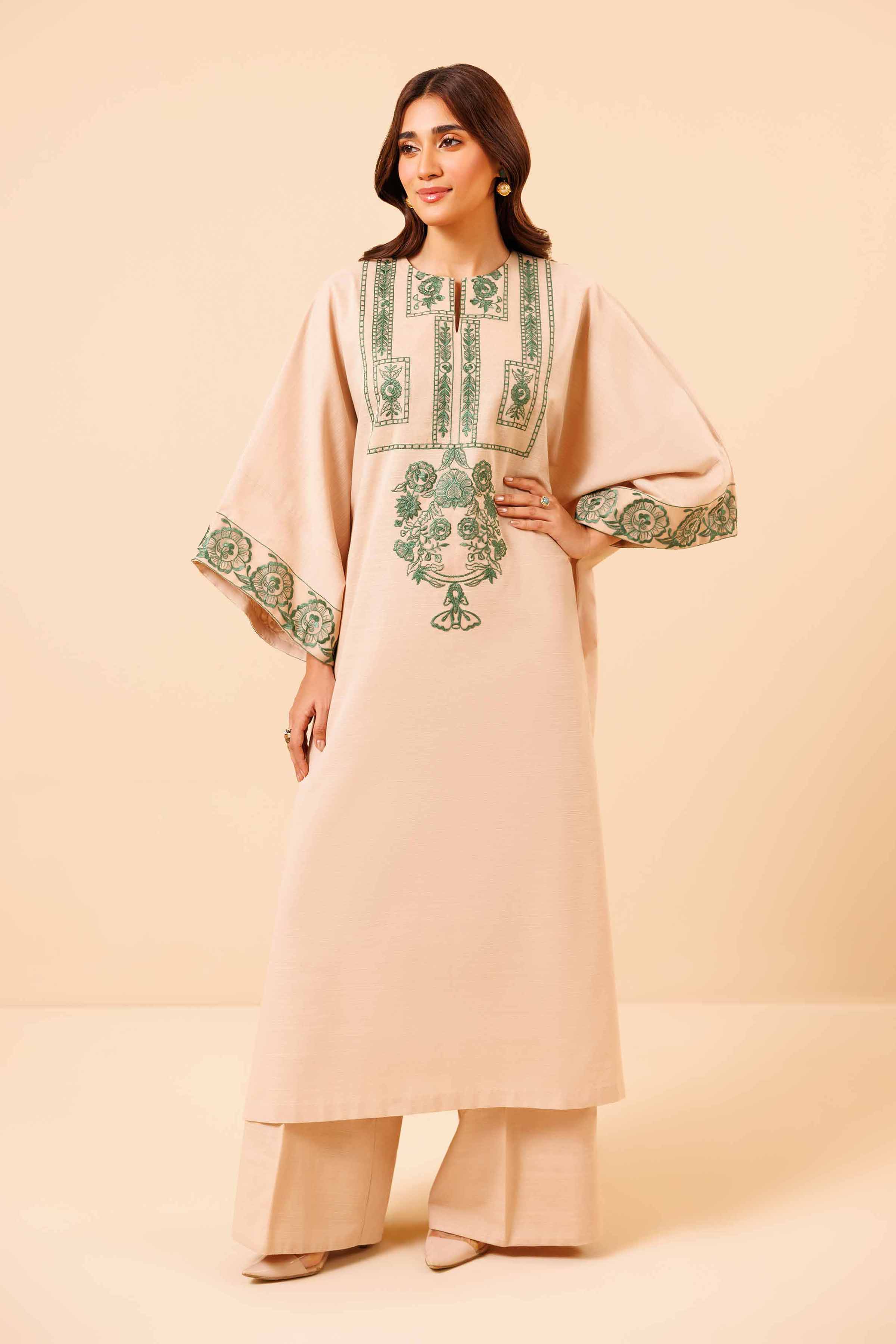 2 Piece - Dyed Embroidered Suit - 42404550