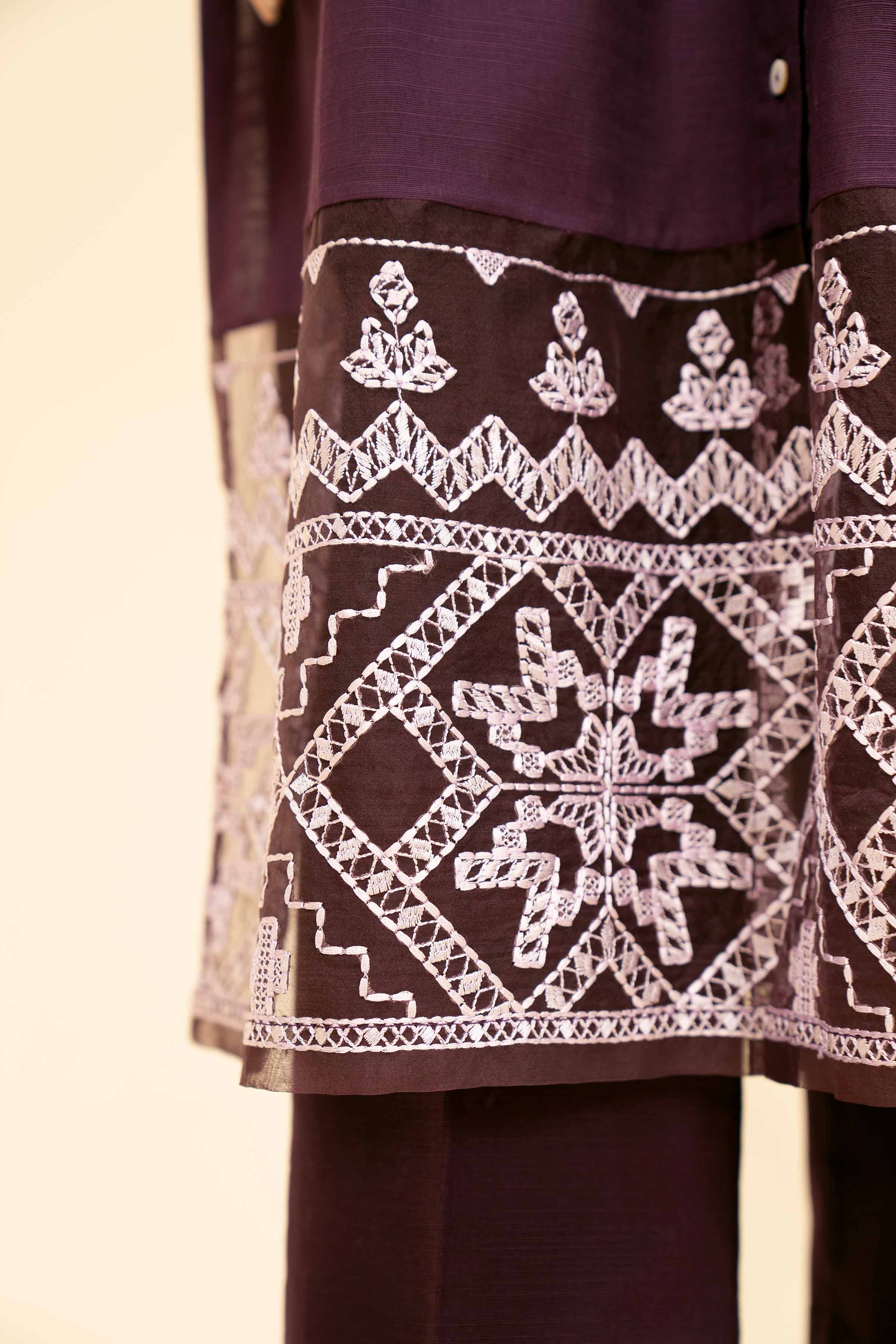 2 Piece - Dyed Embroidered Suit - 42404551