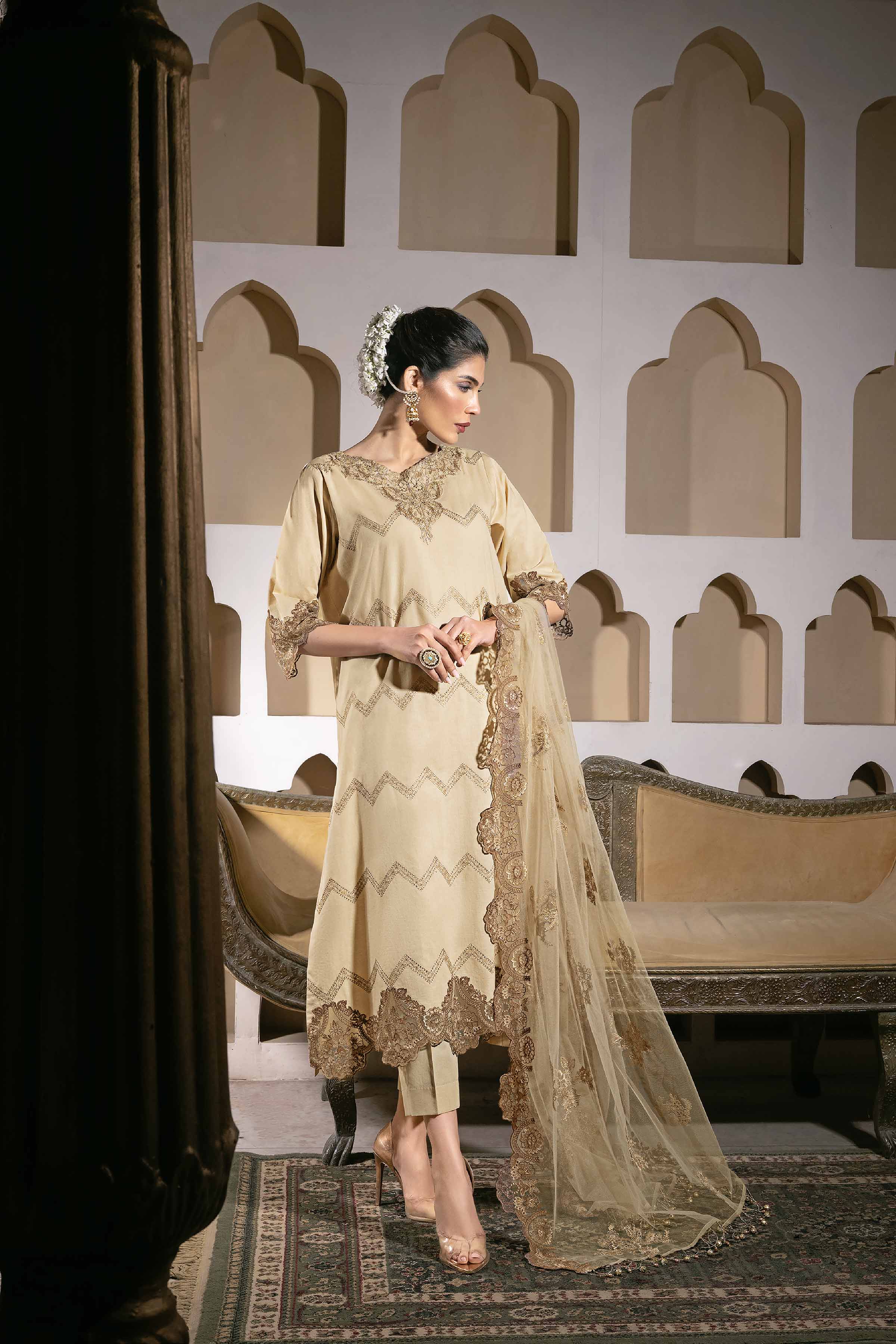 3 Piece - Embroidered Suit - KFS24-46