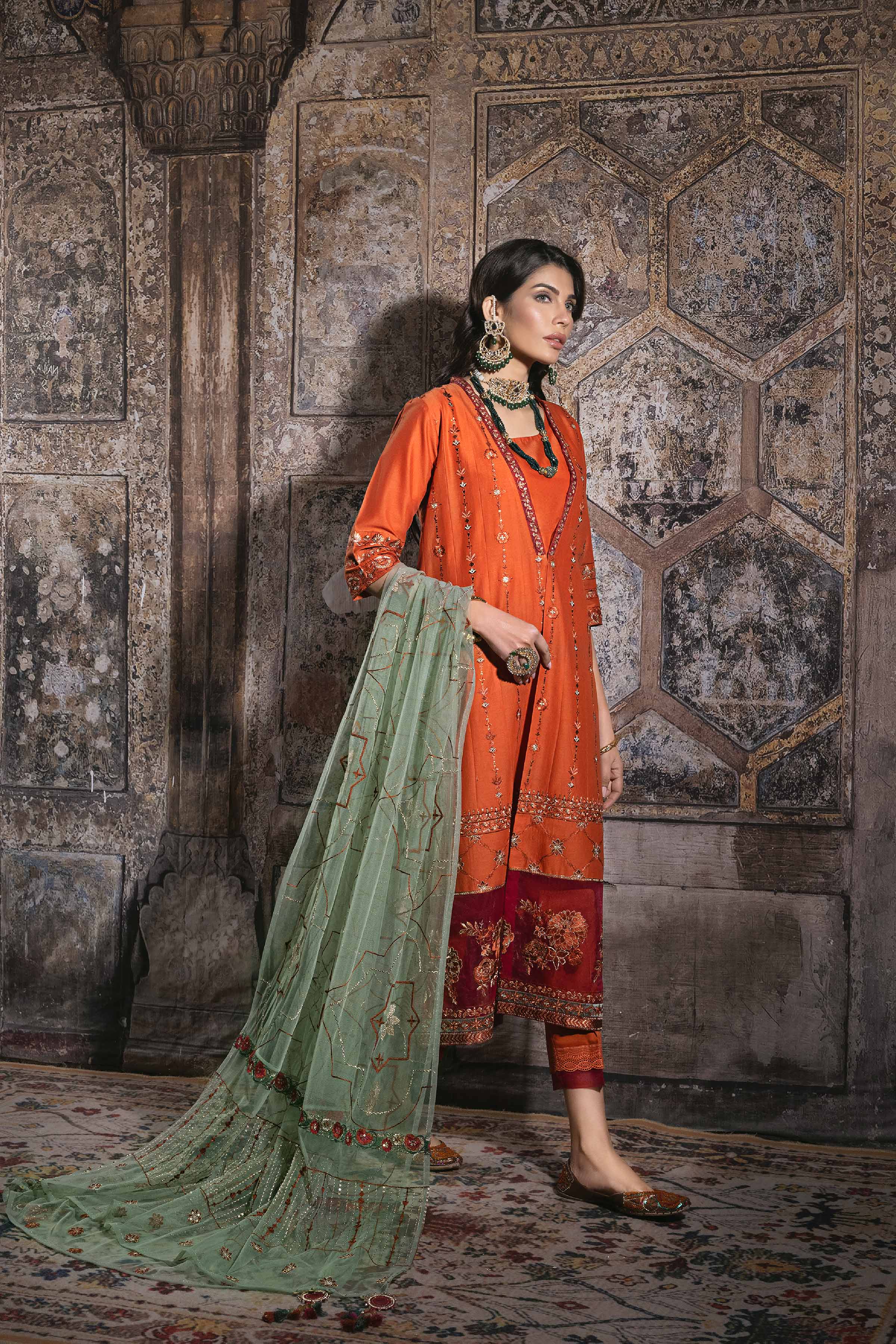 3 Piece - Embroidered Suit - KFS24-49