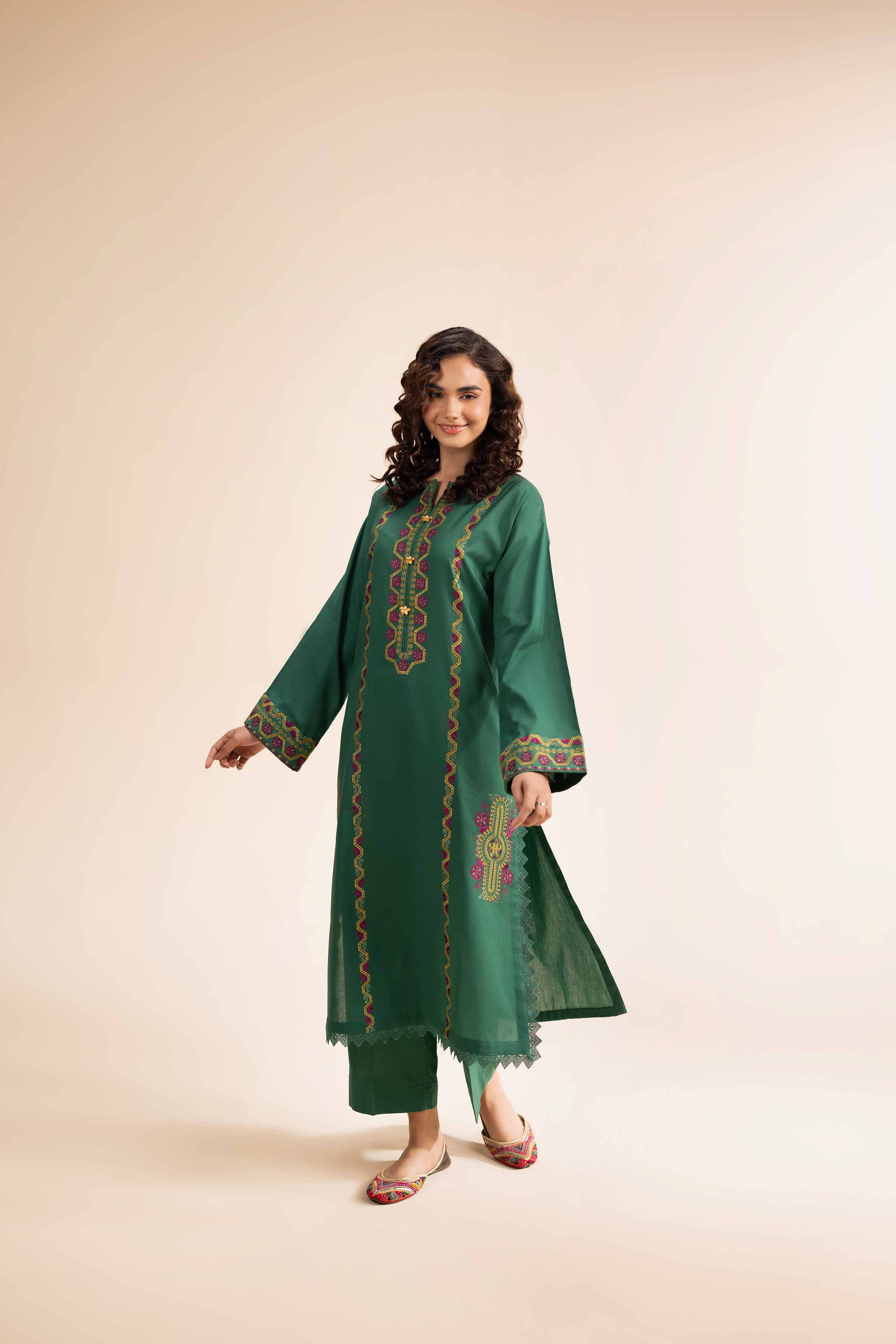 2 Piece - Dyed Embroidered Suit - 42501002