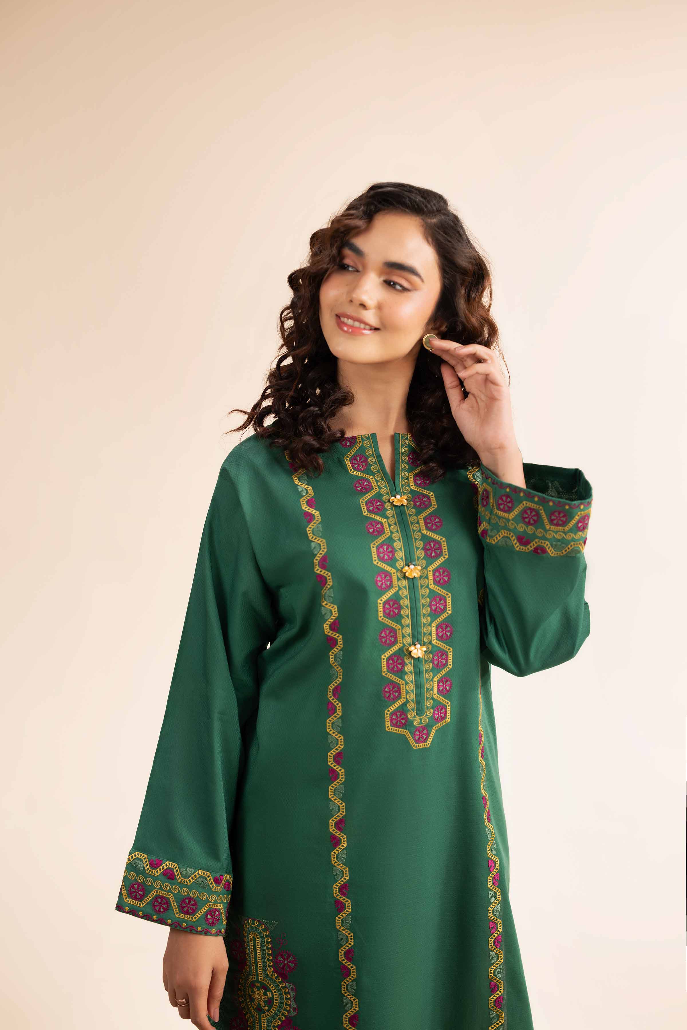 2 Piece - Dyed Embroidered Suit - 42501002