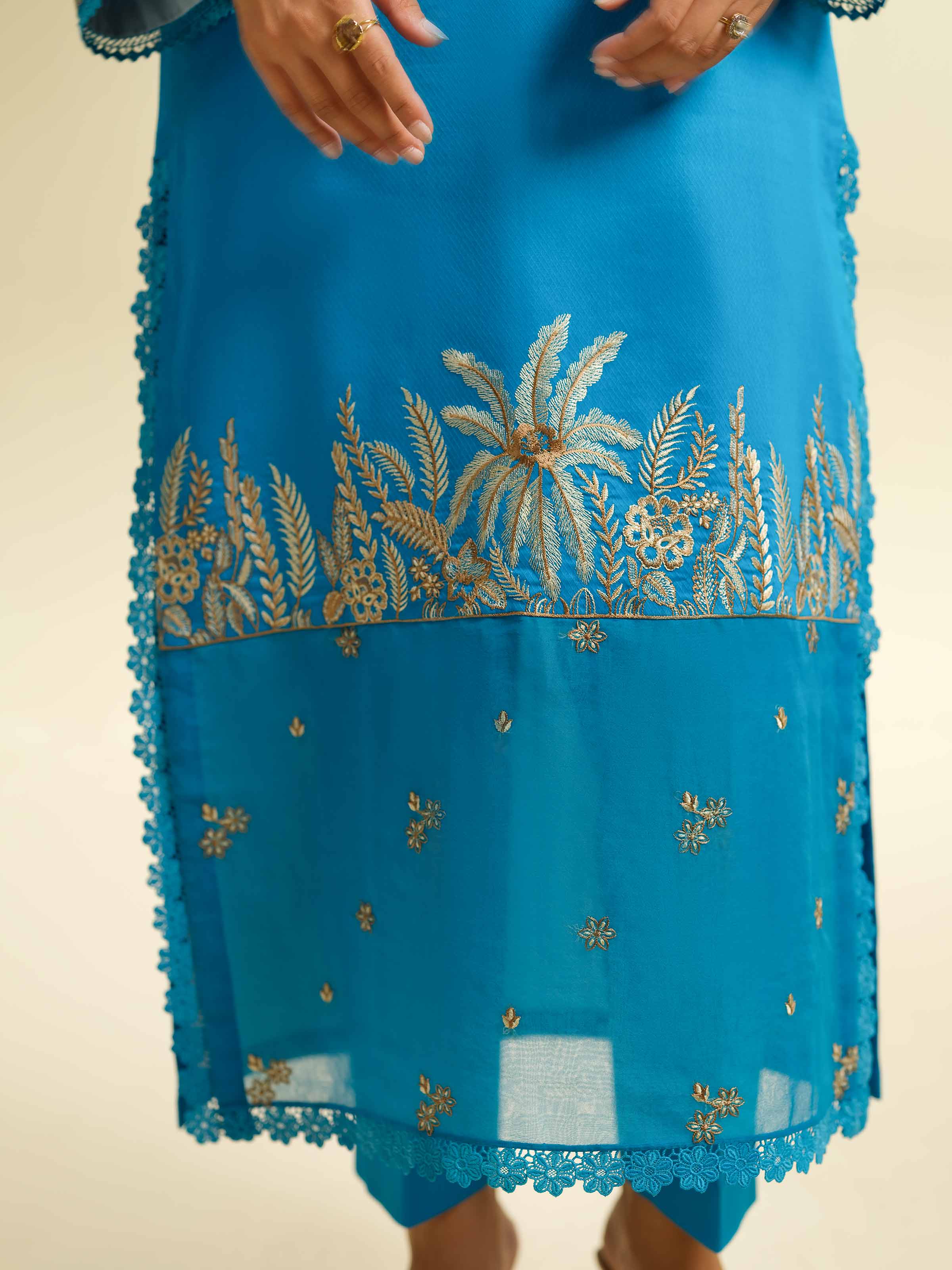 2 Piece - Dyed Embroidered Suit - 42501006