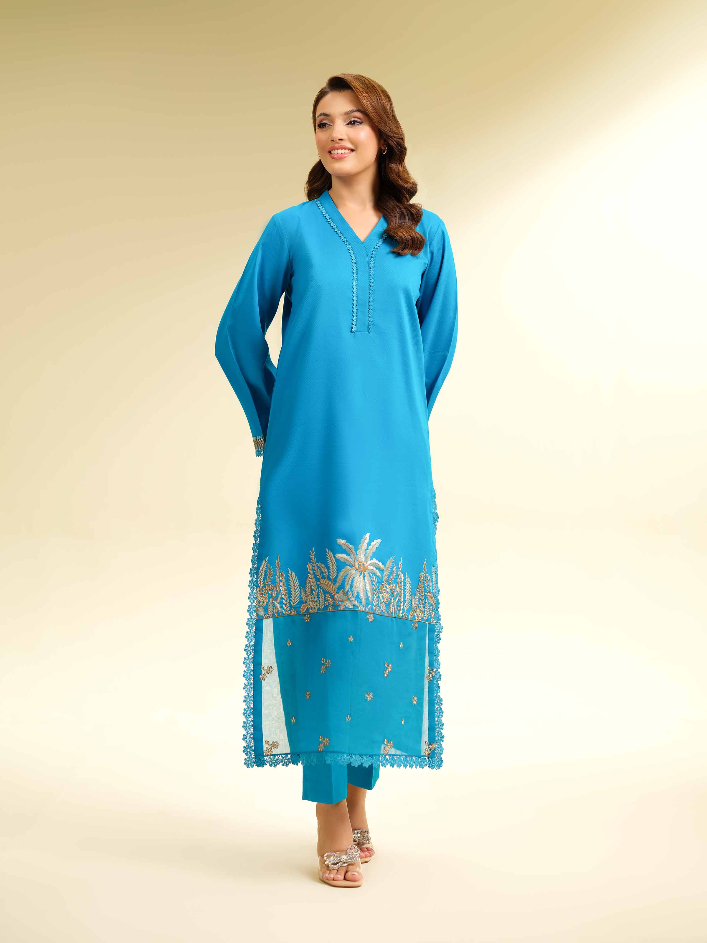 2 Piece - Dyed Embroidered Suit - 42501006