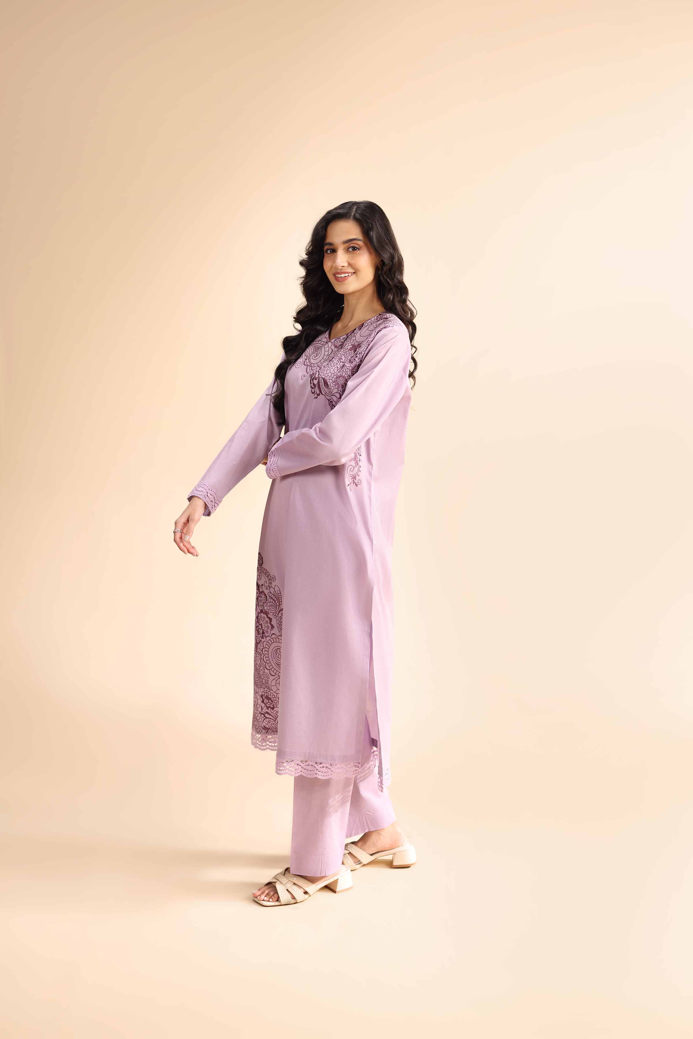 2 Piece - Dyed Embroidered Suit - 42501010