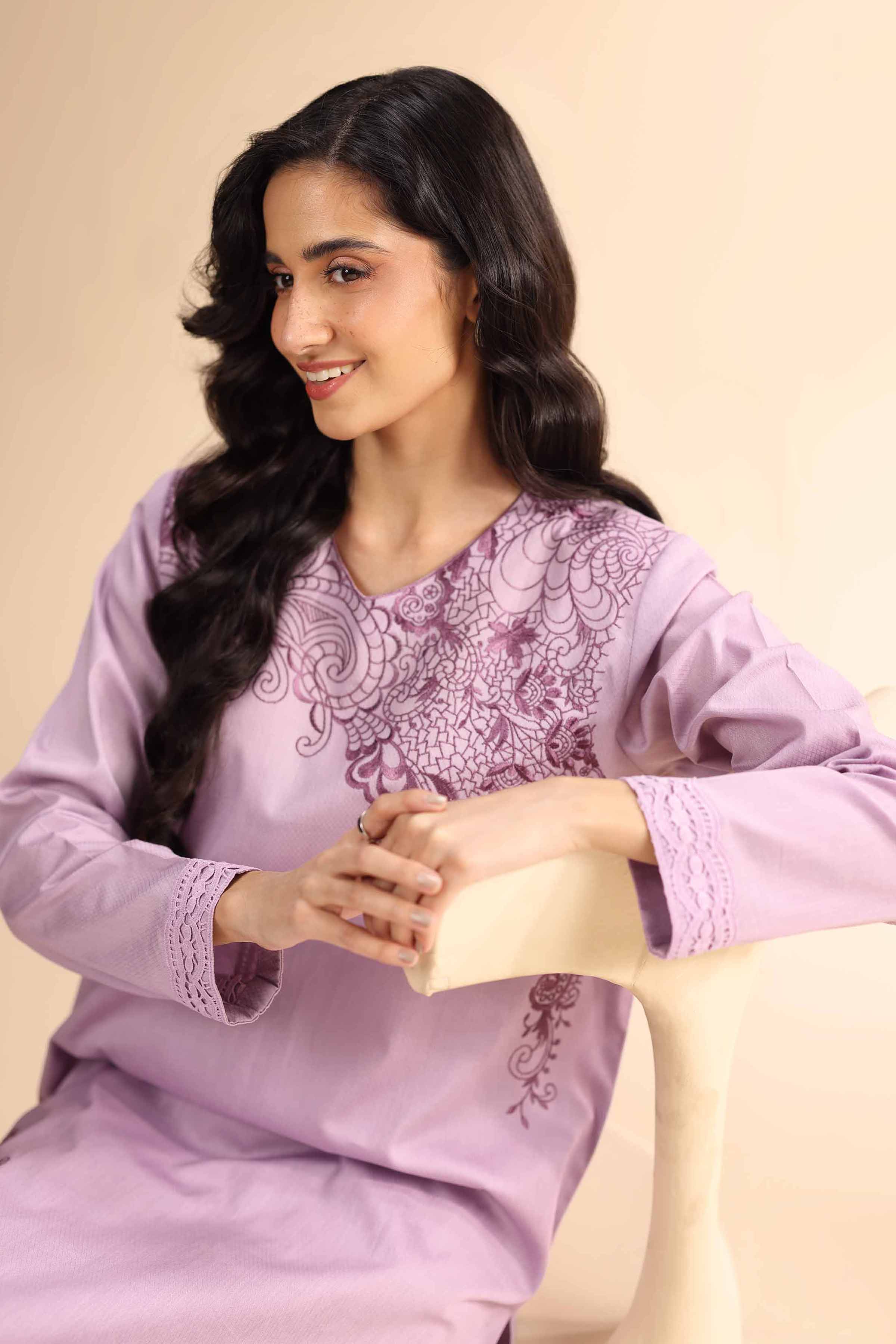 2 Piece - Dyed Embroidered Suit - 42501010