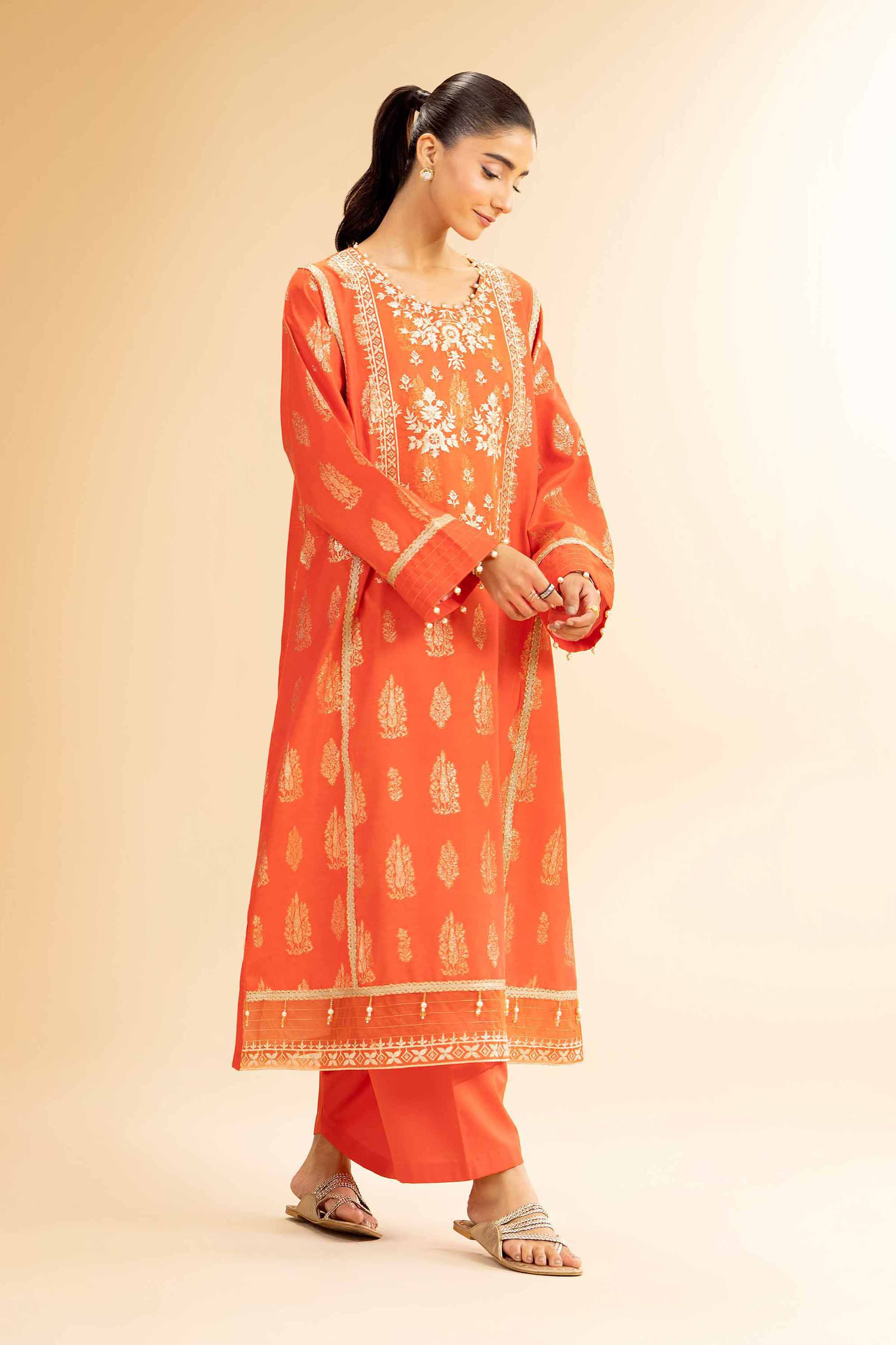 2 Piece - Jacquard Embroidered Suit - 42501022