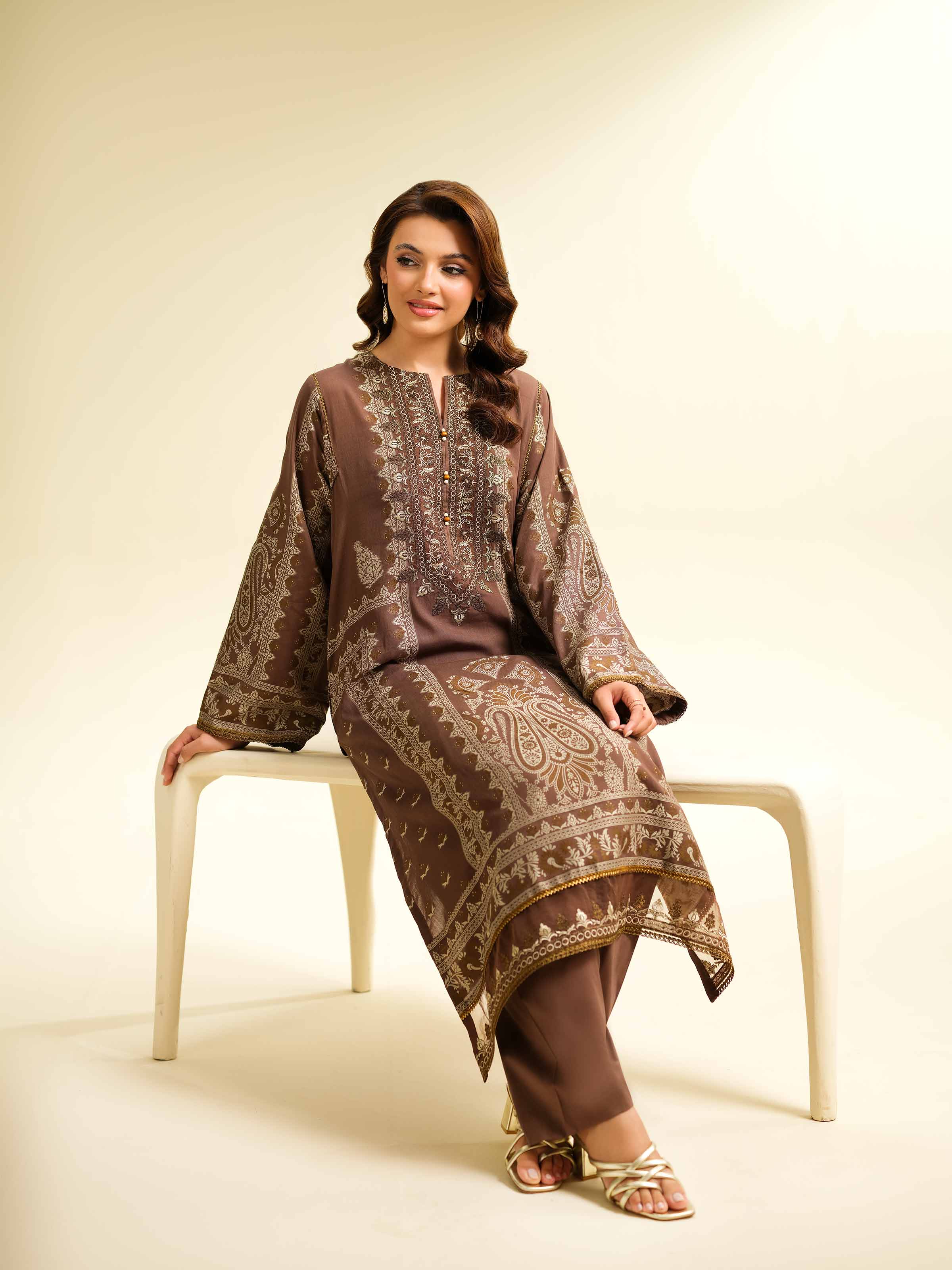 2 Piece - Jacquard Embroidered Suit - 42501030