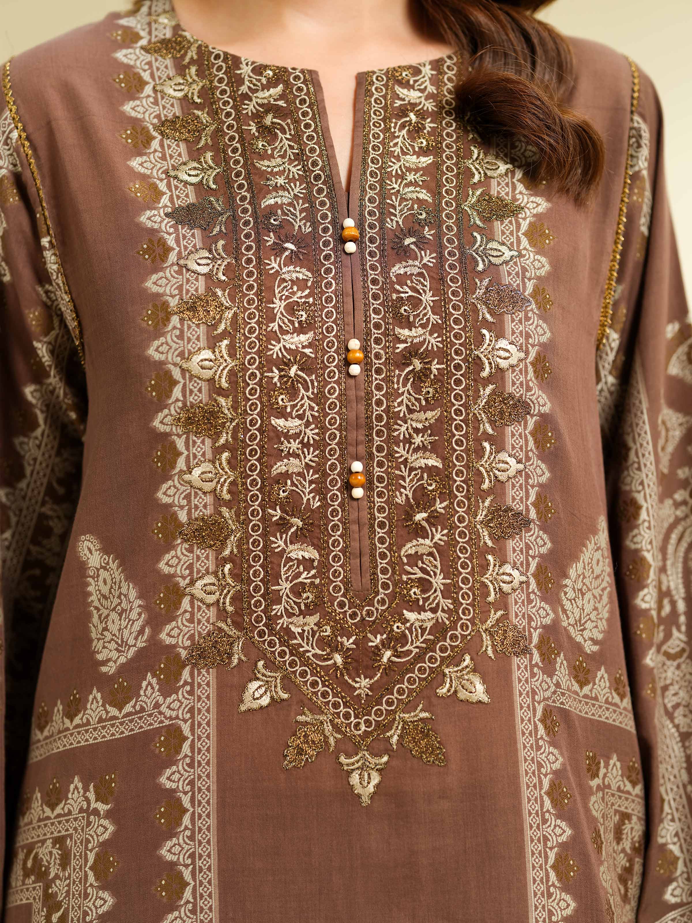 2 Piece - Jacquard Embroidered Suit - 42501030