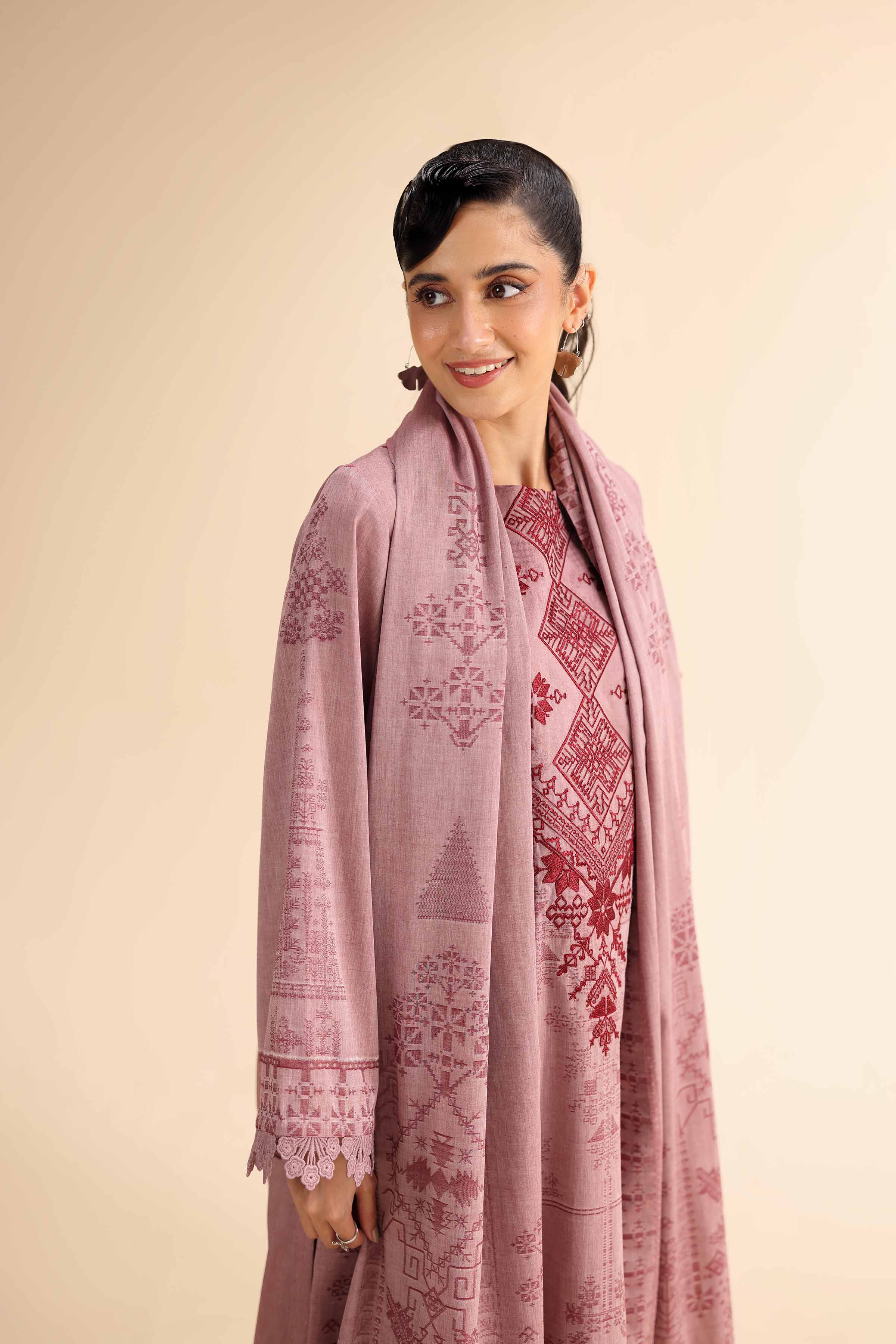3 Piece - Jacquard Embroidered Suit - 42501047
