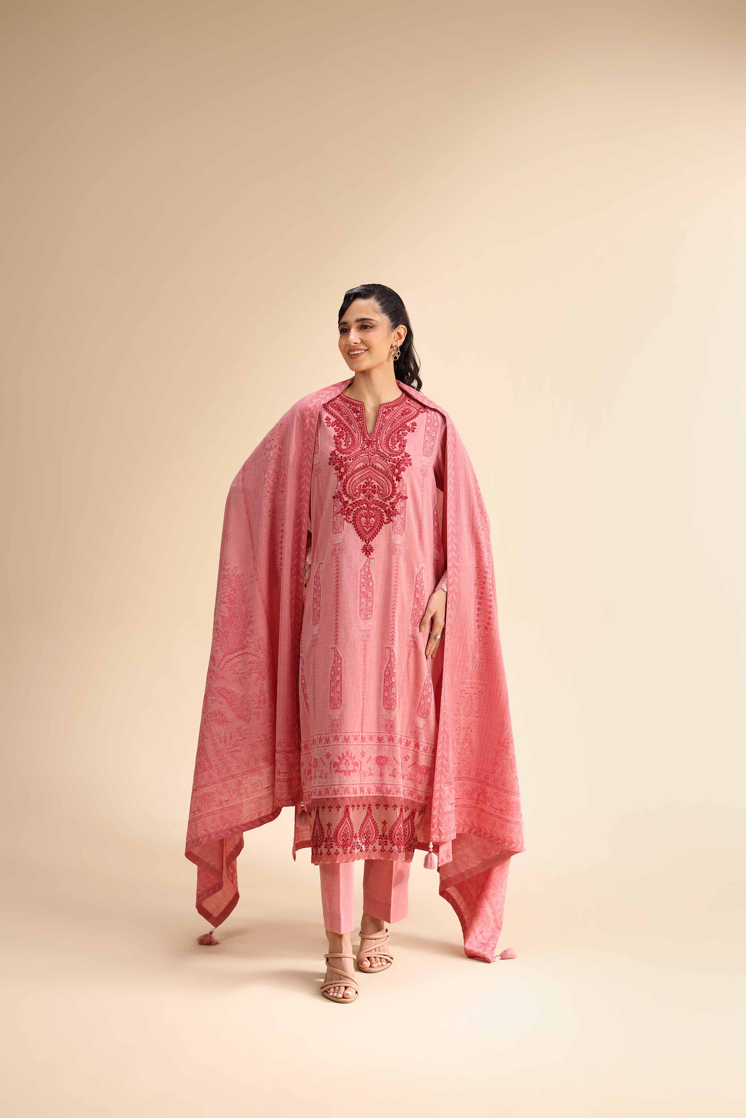 3 Piece - Jacquard Embroidered Suit - 42501050