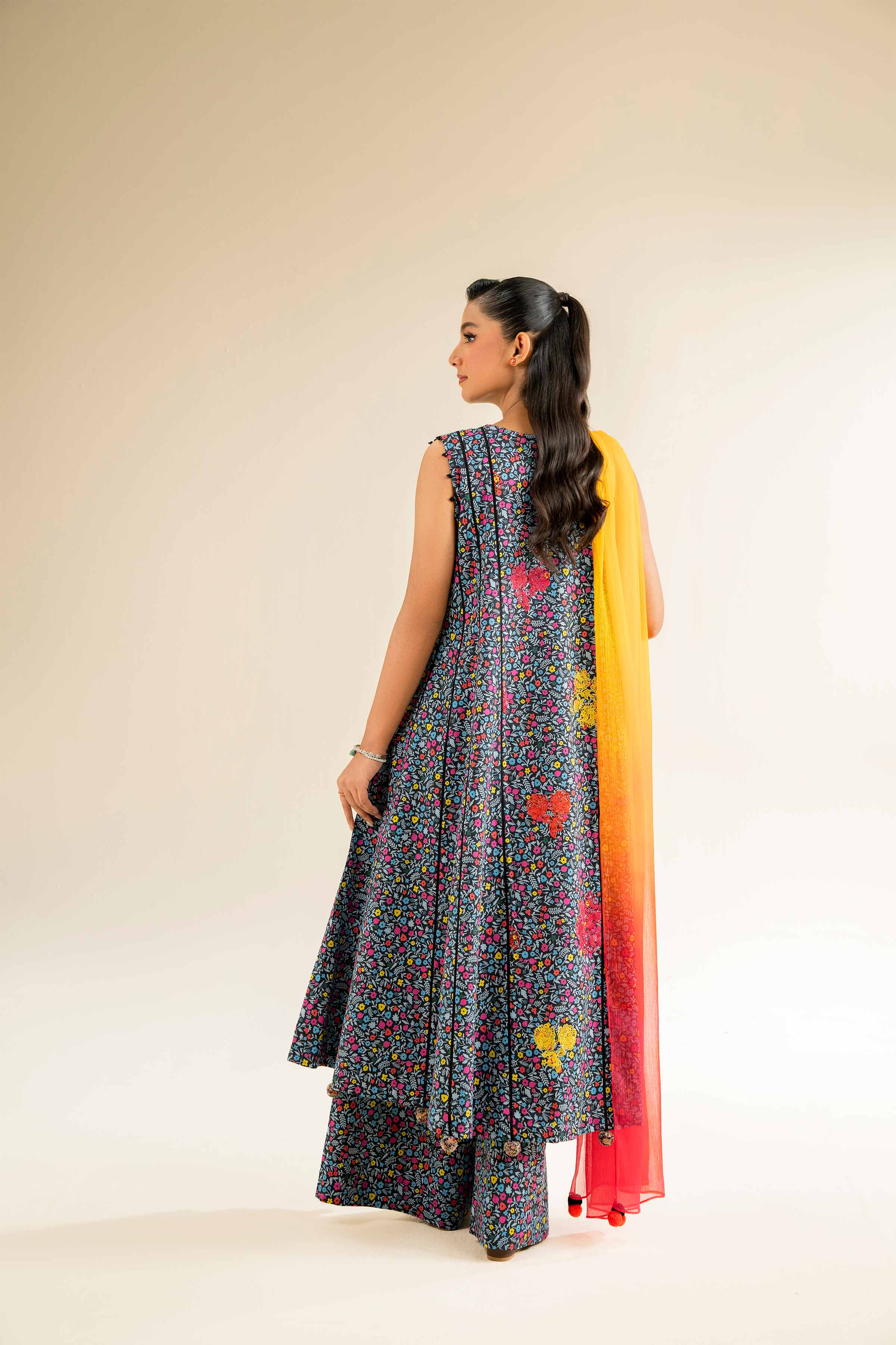 3 Piece - Printed Embroidered Suit - 42501087