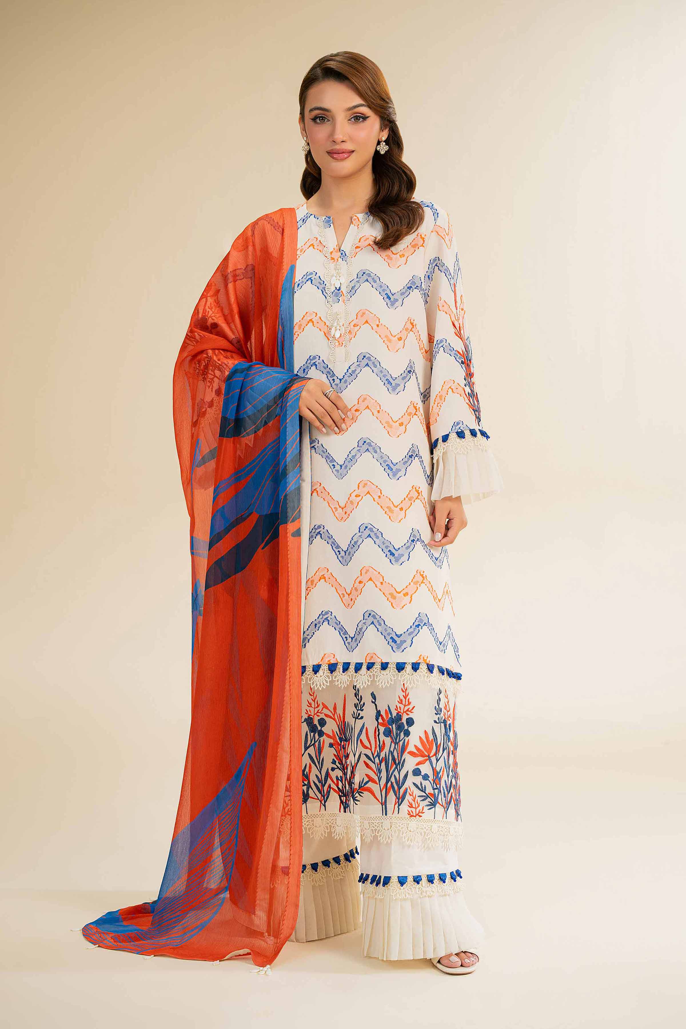 3 Piece - Jacquard Embroidered Suit - 42501093