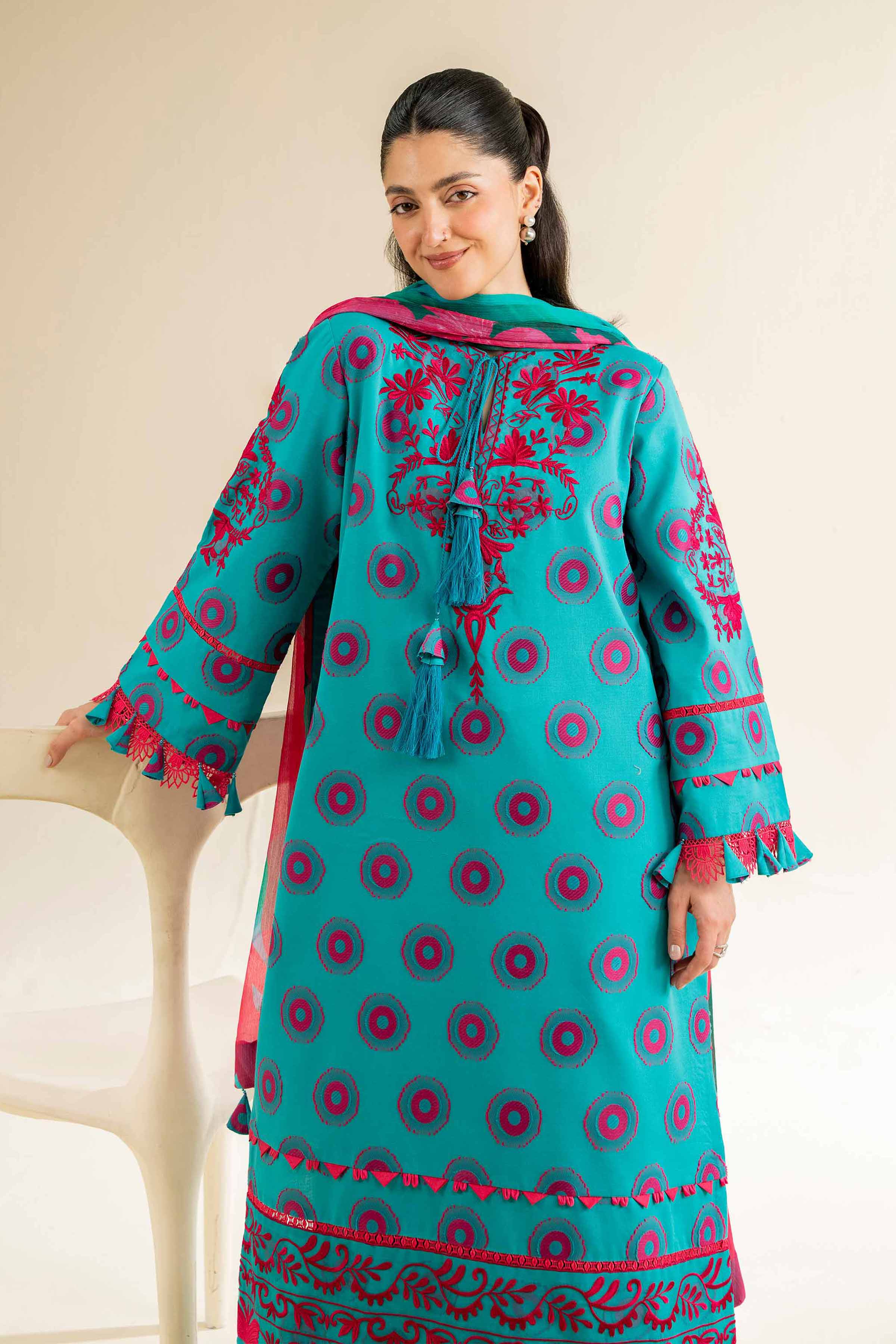 3 Piece - Jacquard Embroidered Suit - 42501094
