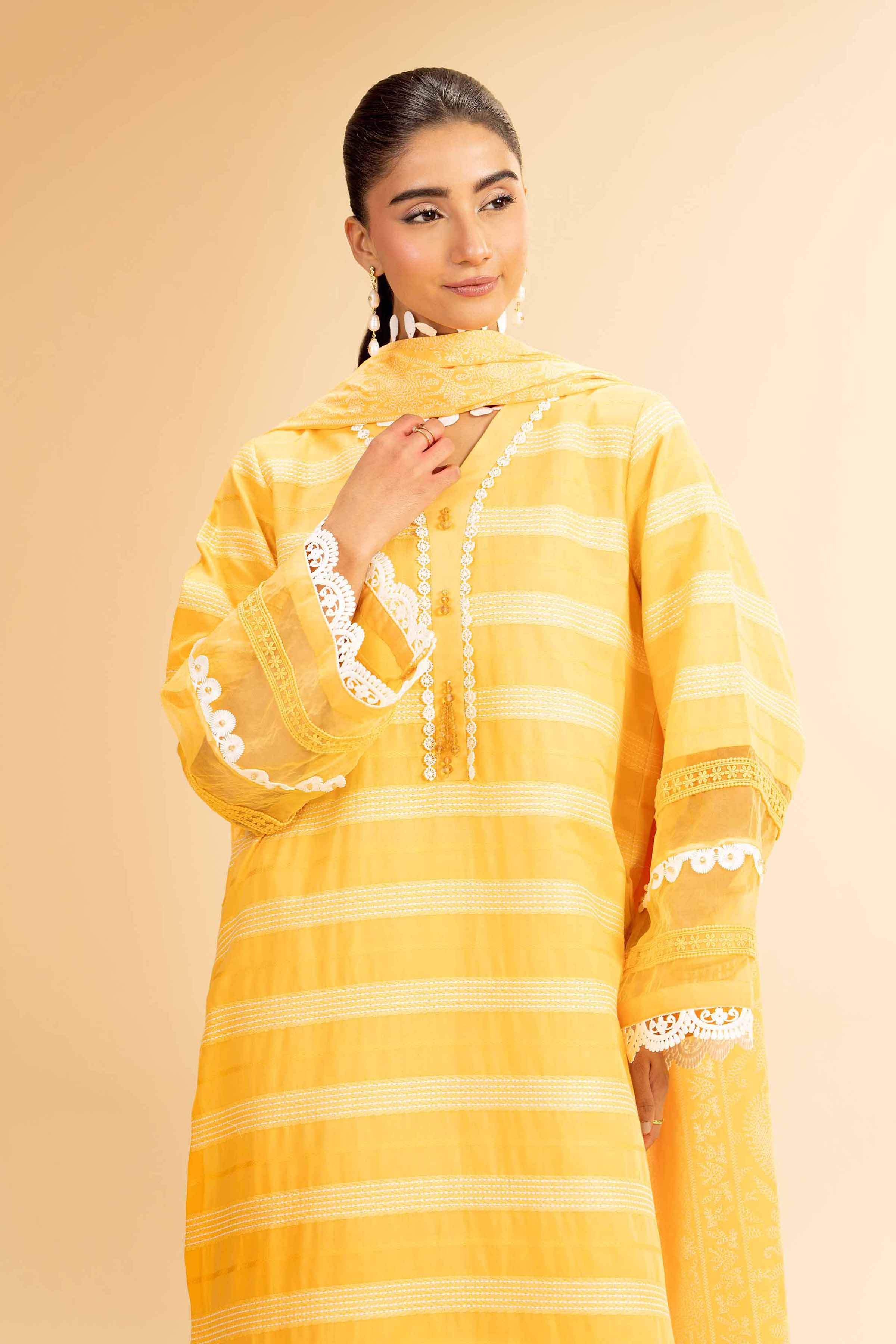 3 Piece - Paste Printed With Jacquard Suit - 42501110