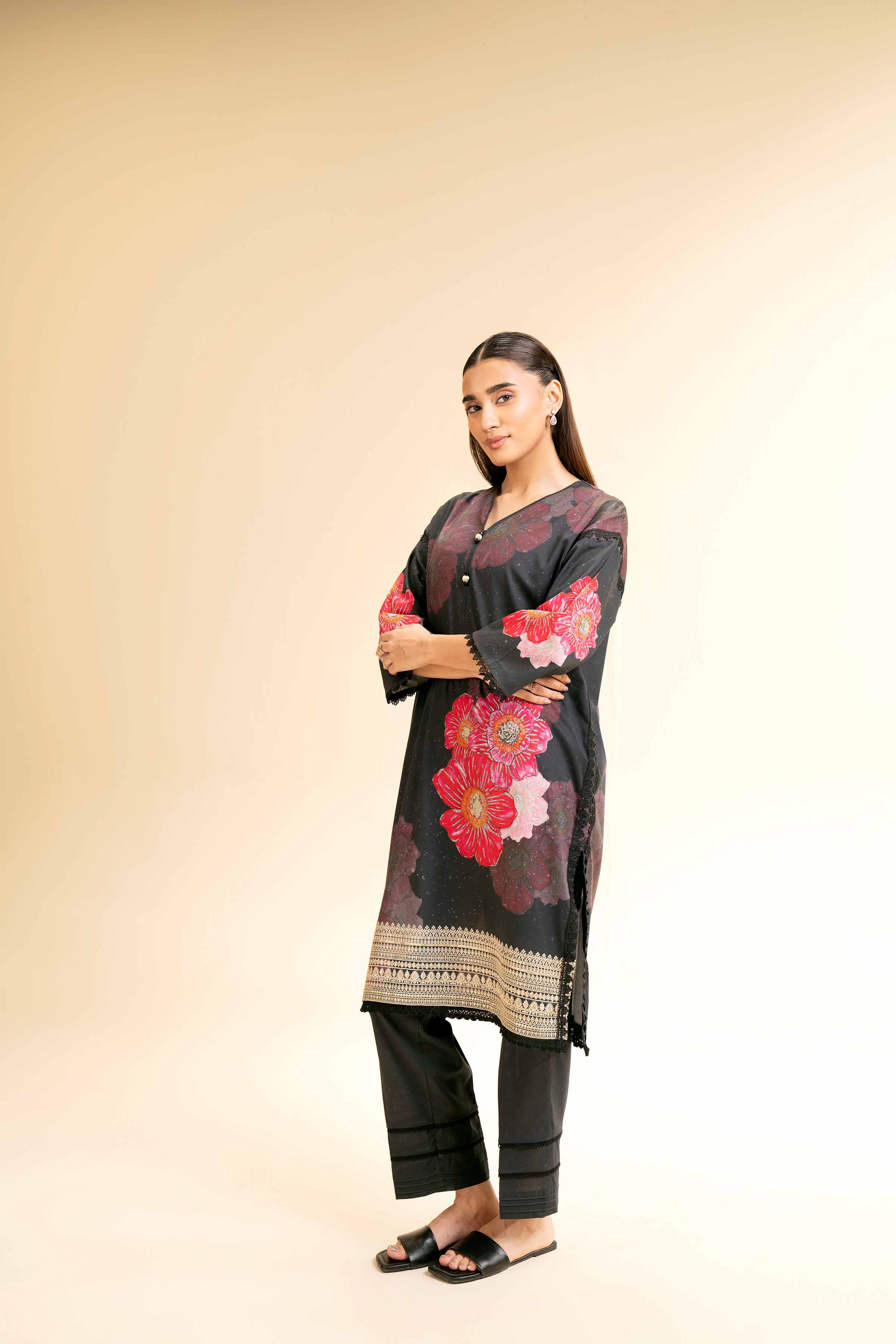 2 Piece - Digital Printed Embroidered Suit - 42501147