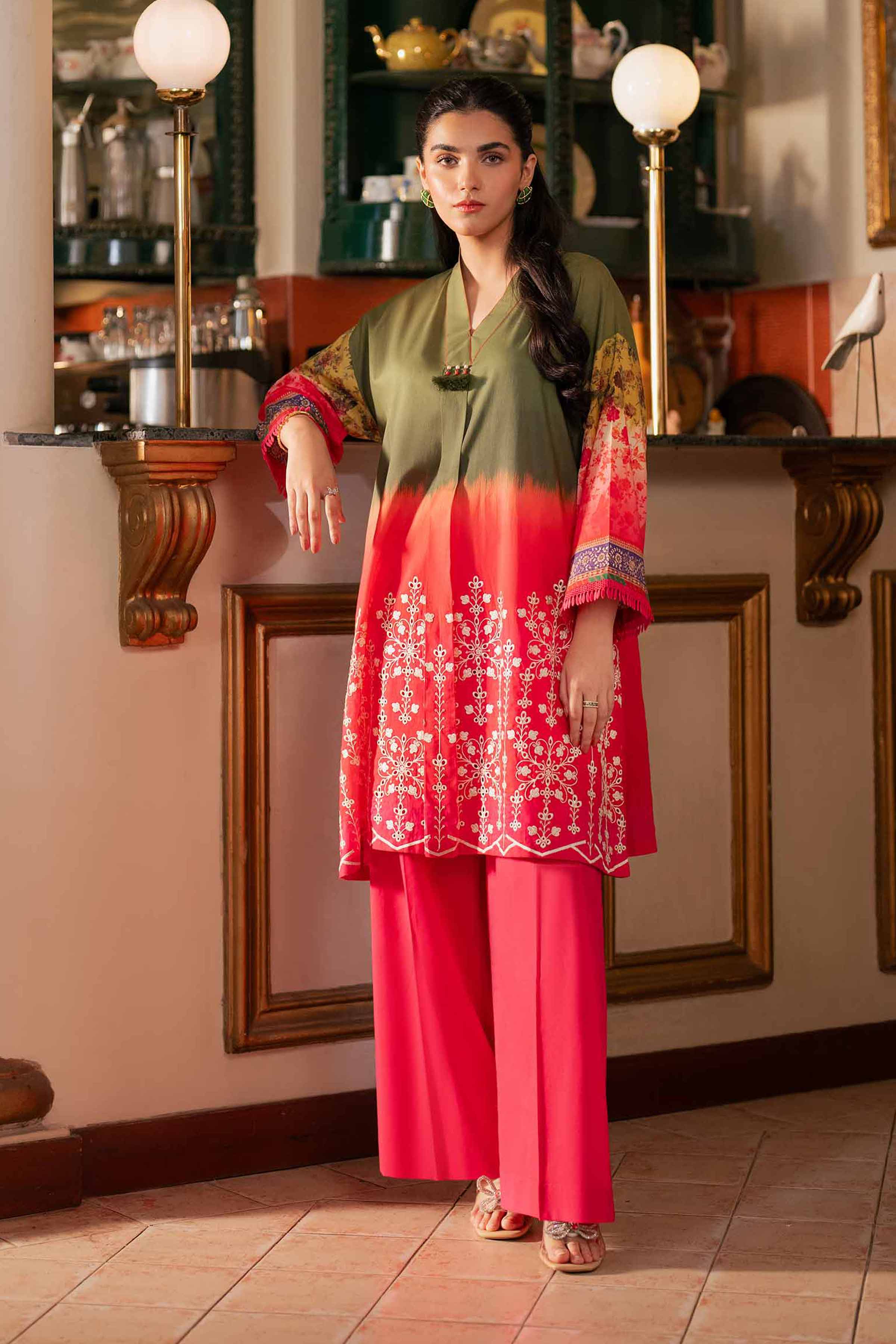 2 Piece - Digital Printed Embroidered Suit - 42501150